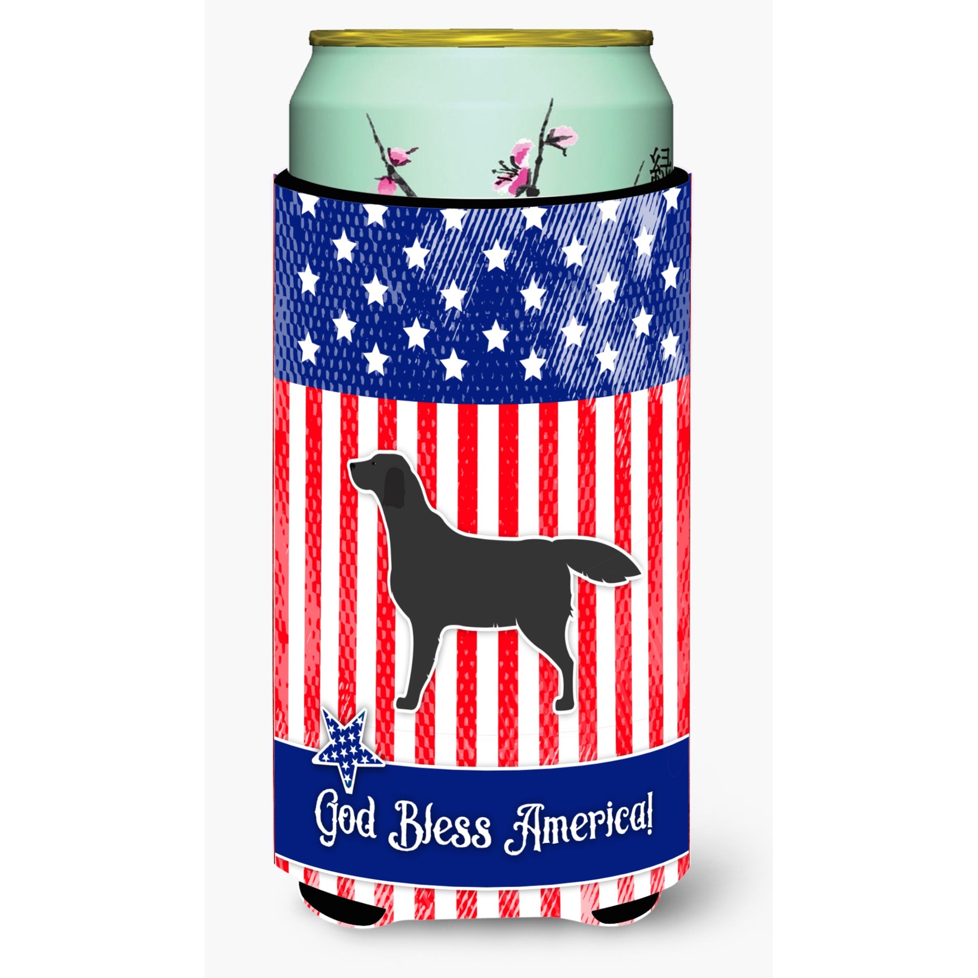 Caroline'S Treasures Usa Patriotic Black Labrador Retriever Beverage Insulator Hugger, Tall Boy, Multicolor