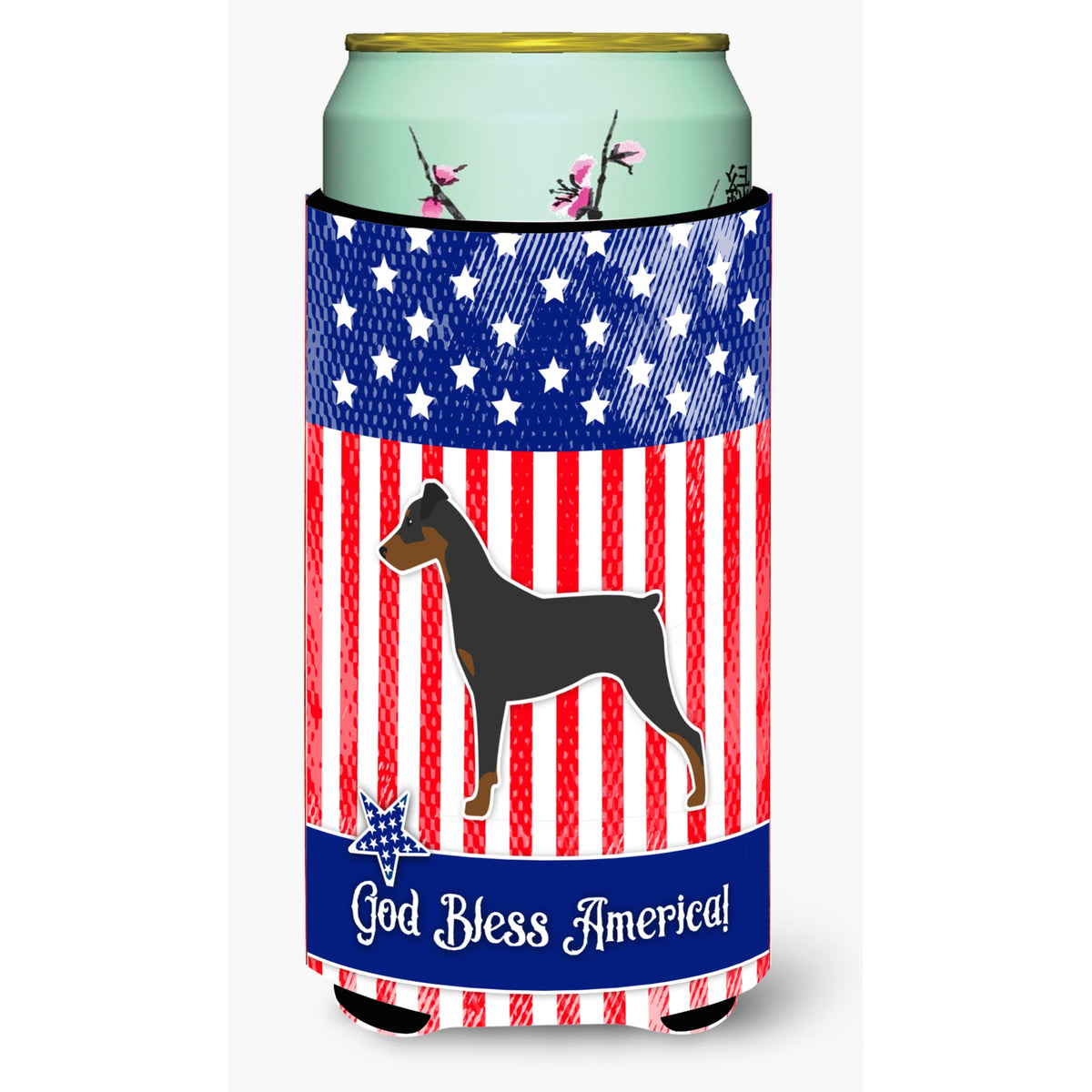 Caroline'S Treasures Usa Patriotic German Pinscher Beverage Insulator Hugger, Tall Boy, Multicolor