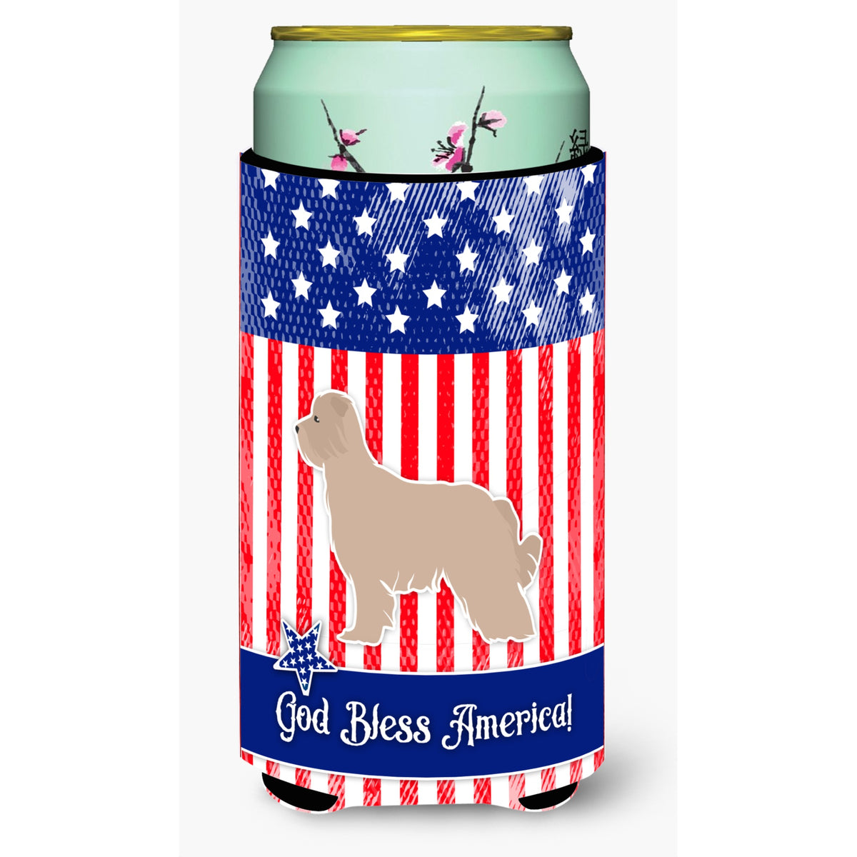 Caroline'S Treasures Usa Patriotic Pyrenean Shepherd Beverage Insulator Hugger, Tall Boy, Multicolor