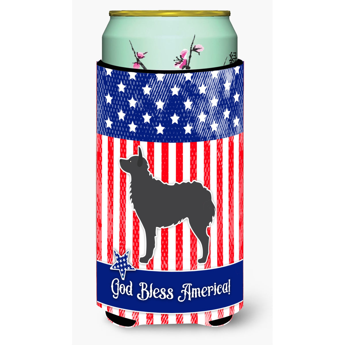 Caroline'S Treasures Usa Patriotic Croatian Sheepdog Beverage Insulator Hugger, Tall Boy, Multicolor