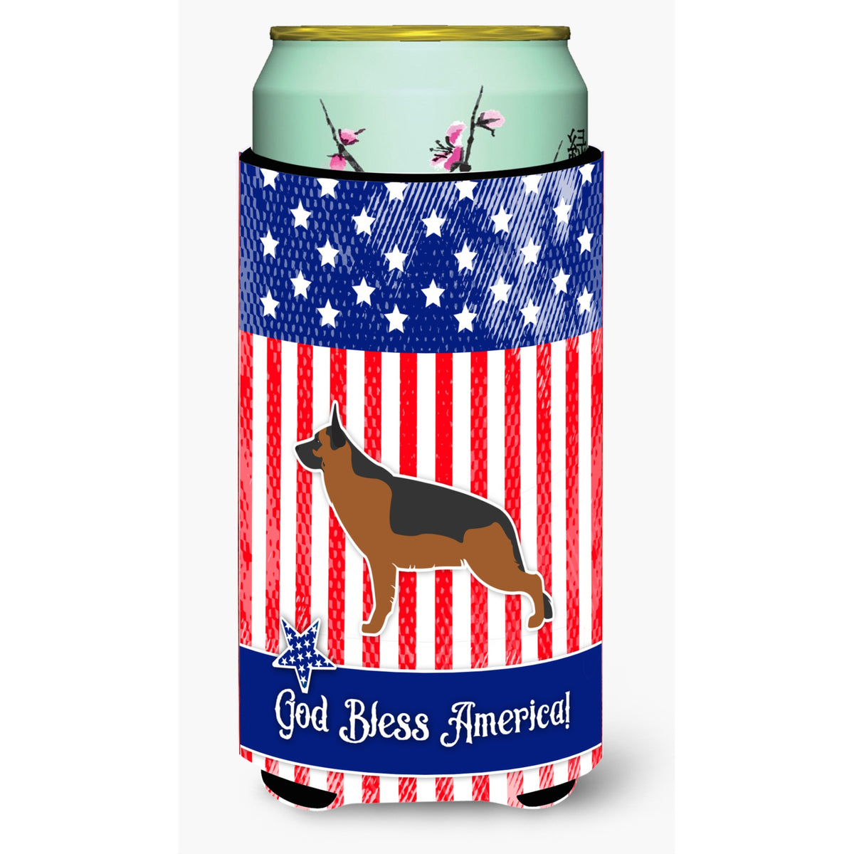 Caroline'S Treasures Usa Patriotic German Shepherd Beverage Insulator Hugger, Tall Boy, Multicolor