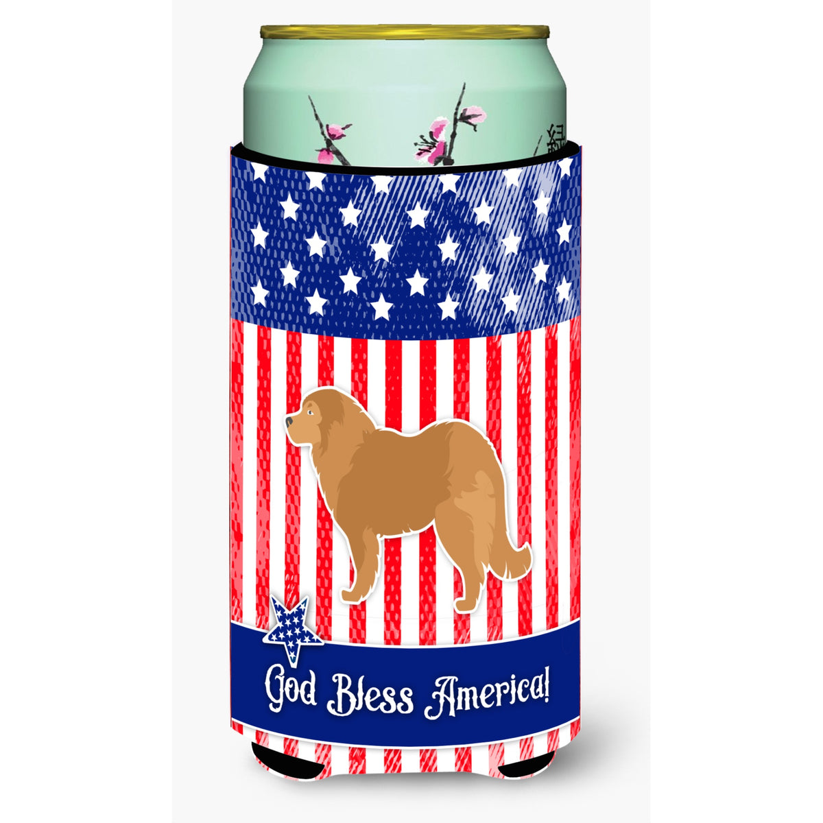 Caroline'S Treasures Usa Patriotic Caucasian Shepherd Dog Beverage Insulator Hugger, Tall Boy, Multicolor