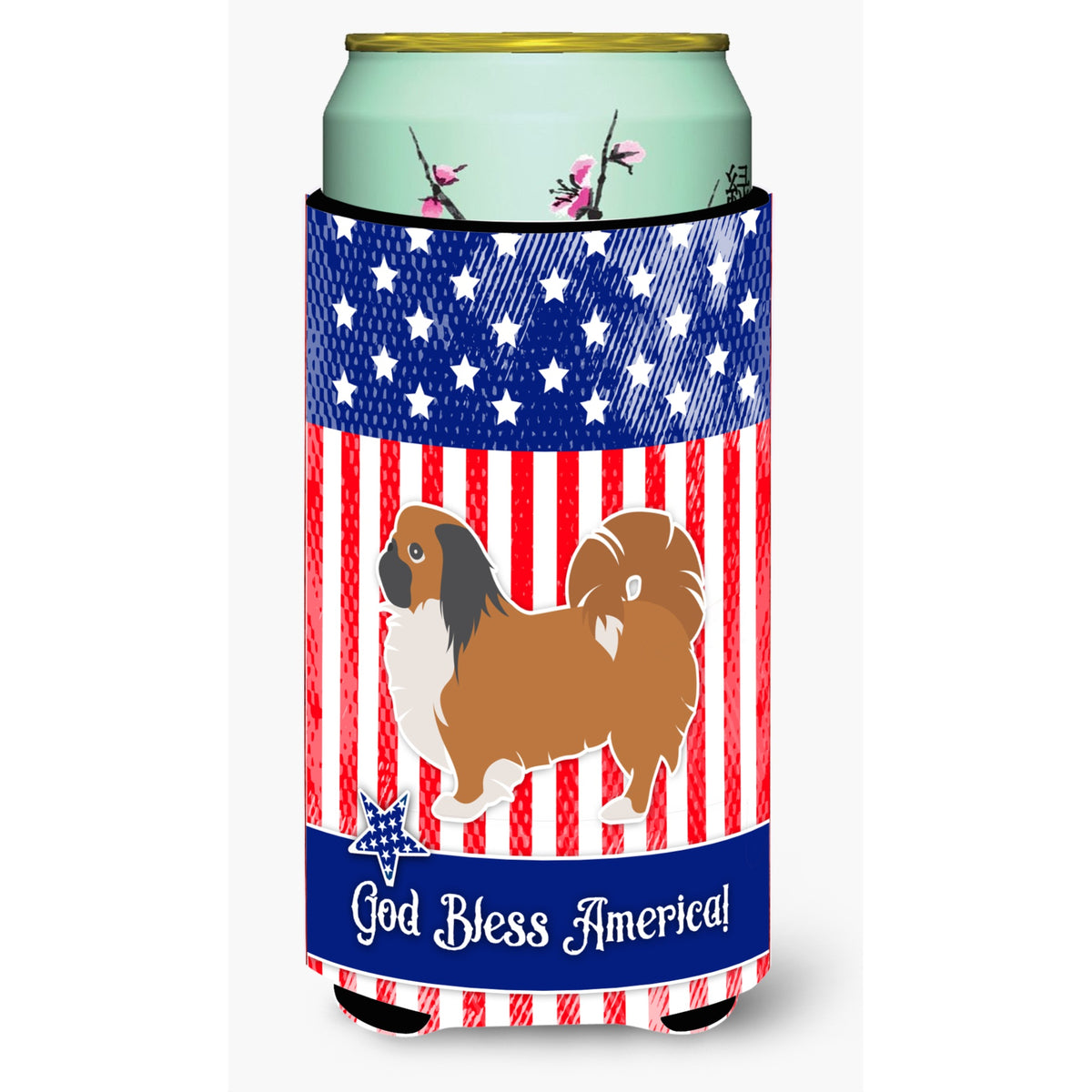 Caroline'S Treasures Usa Patriotic Pekingese Beverage Insulator Hugger, Tall Boy, Multicolor