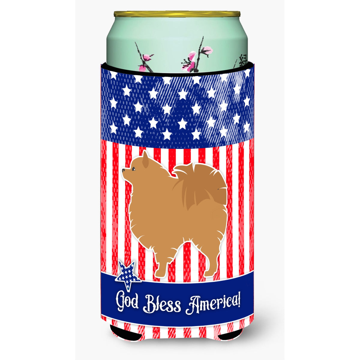Caroline'S Treasures Usa Patriotic Pomeranian Beverage Insulator Hugger, Tall Boy, Multicolor