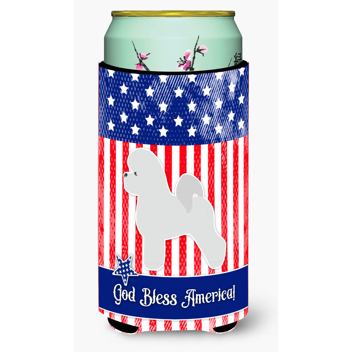 Caroline'S Treasures Usa Patriotic Bichon Fries Beverage Insulator Hugger, Tall Boy, Multicolor