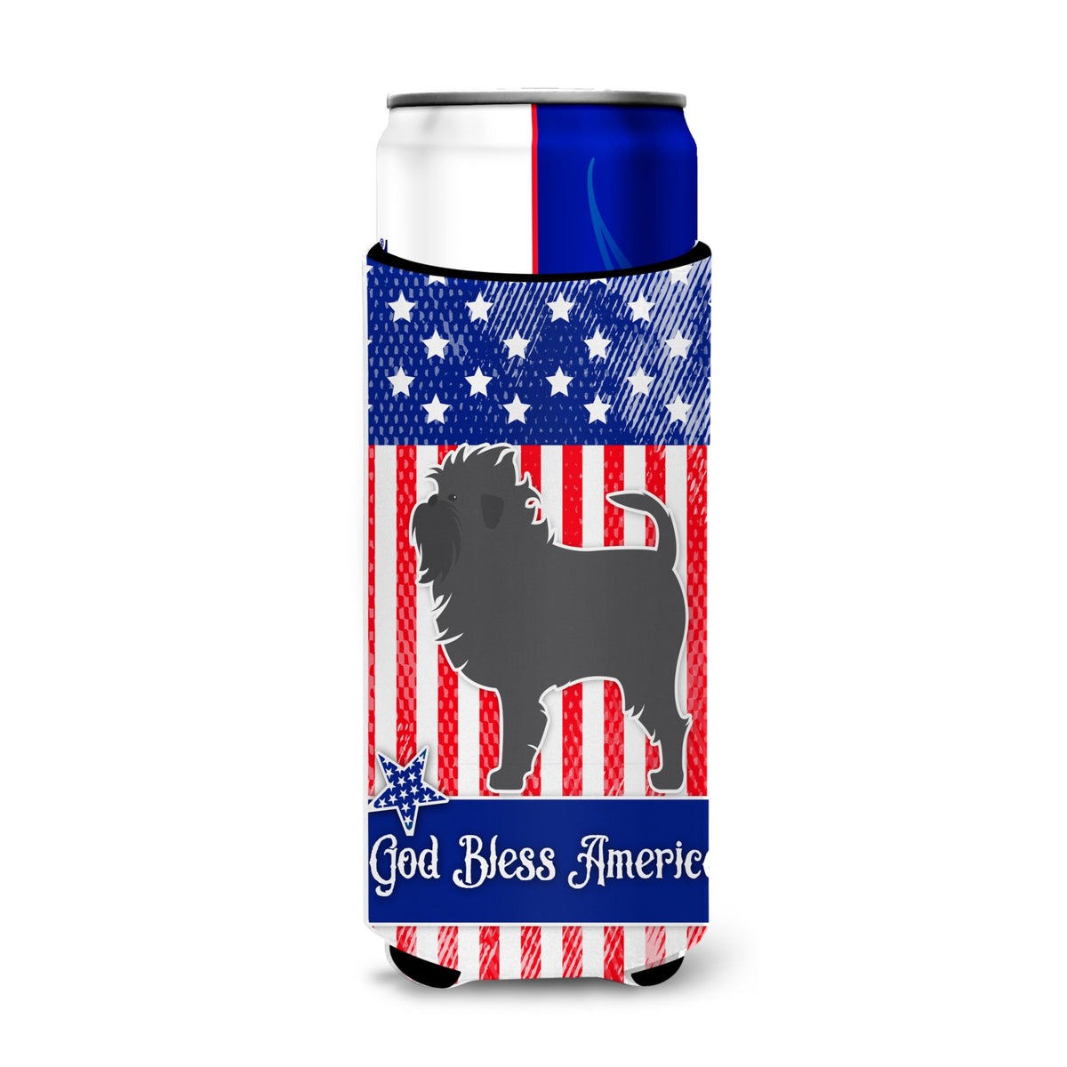 Caroline'S Treasures Usa Patriotic Affenpinscher Michelob Ultra Hugger For Slim Cans, Slim Can, Multicolor