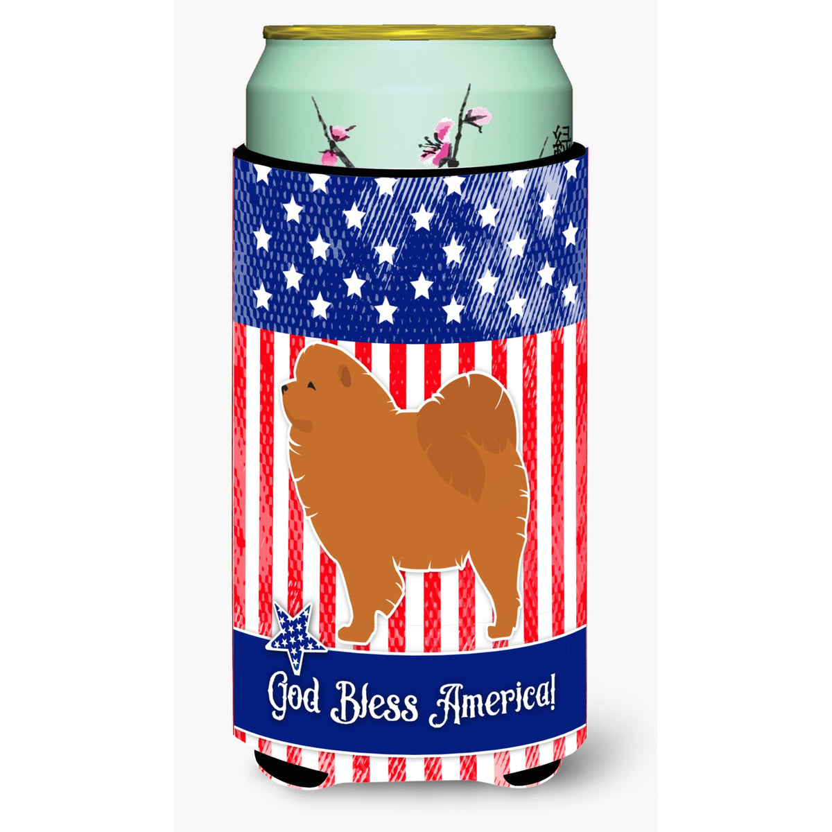 Caroline'S Treasures Usa Patriotic Chow Beverage Insulator Hugger, Tall Boy, Multicolor