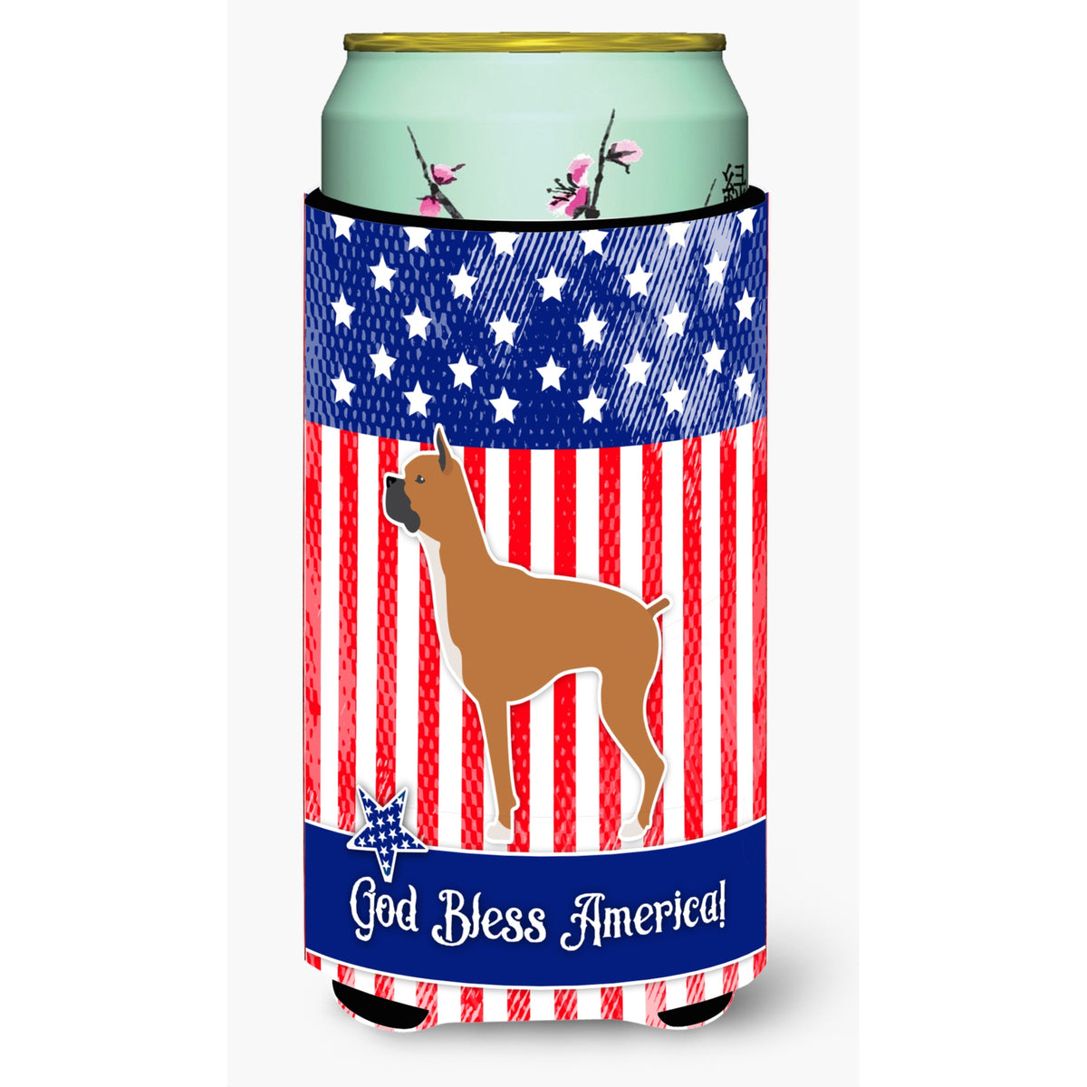Caroline'S Treasures Usa Patriotic Boxer Beverage Insulator Hugger, Tall Boy, Multicolor