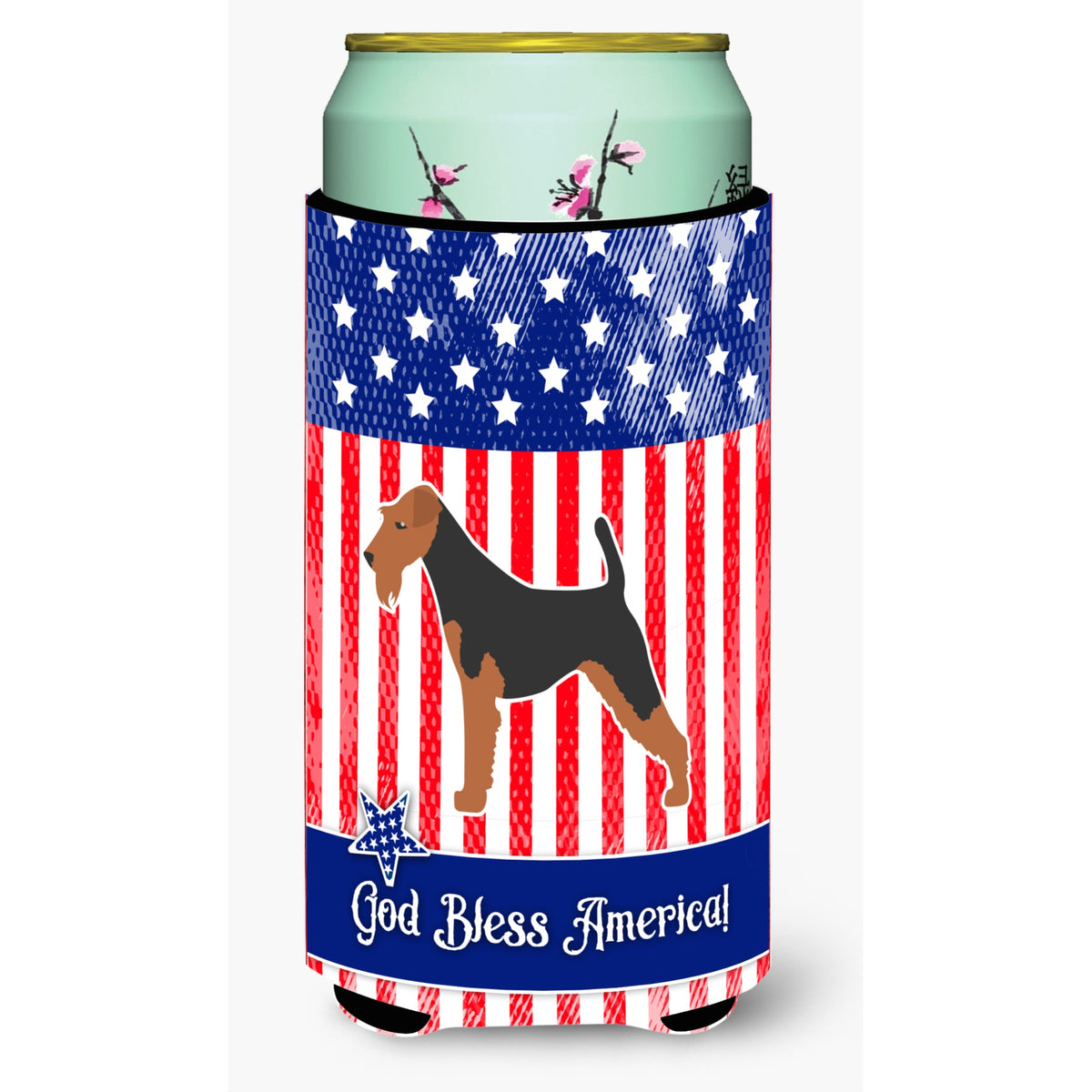 Caroline'S Treasures Usa Patriotic Airedale Terrier Beverage Insulator Hugger, Tall Boy, Multicolor