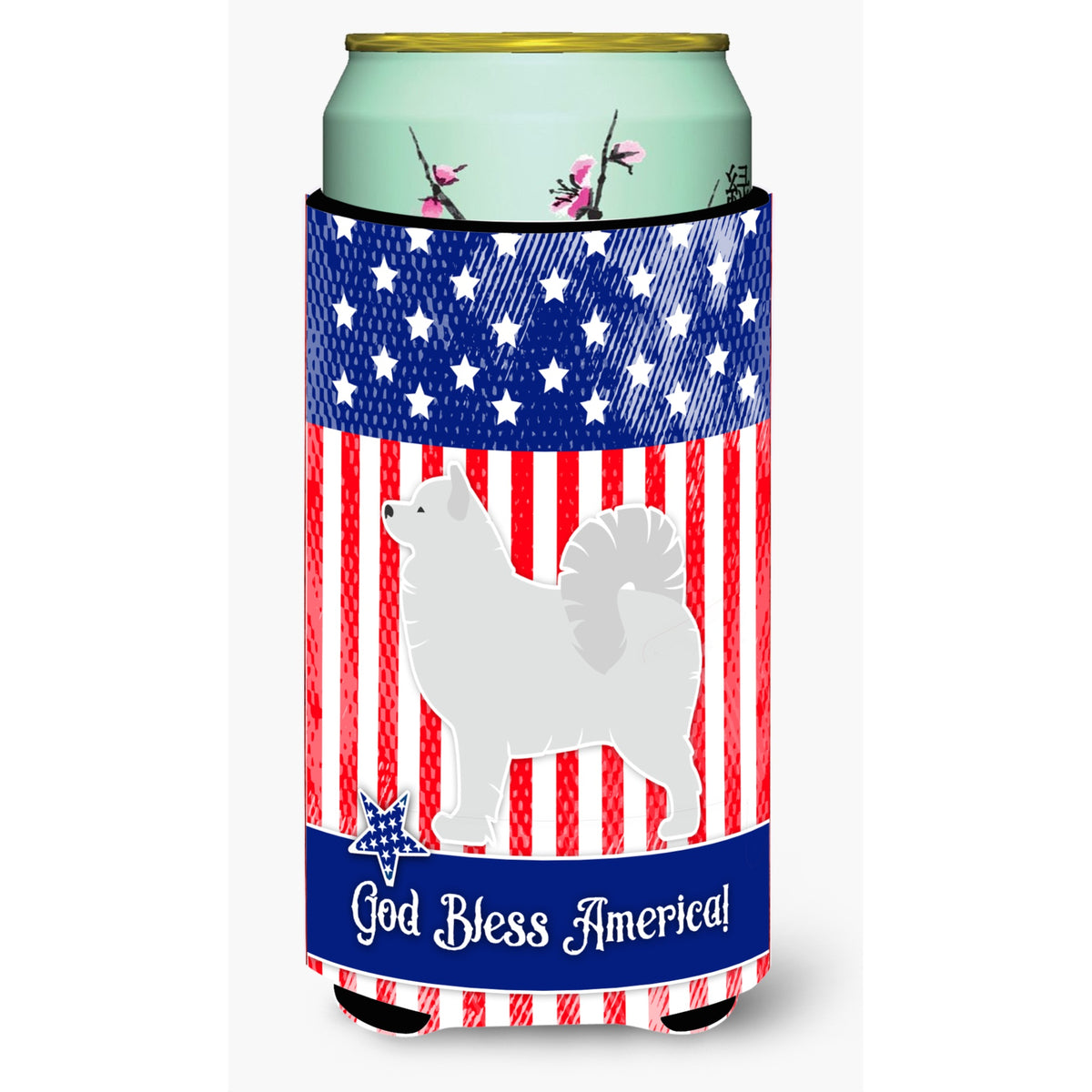 Caroline'S Treasures Usa Patriotic Samoyed Beverage Insulator Hugger, Tall Boy, Multicolor