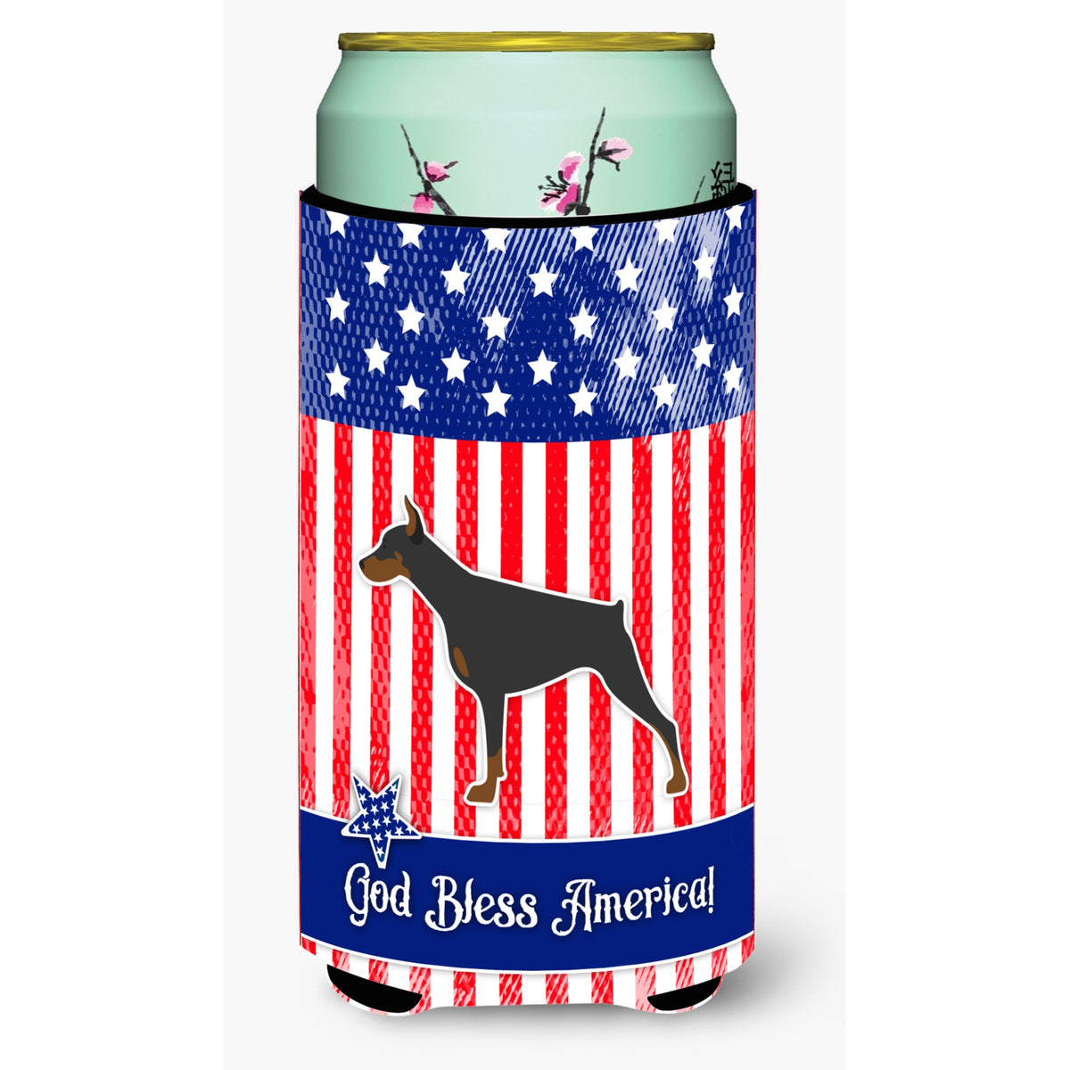 Caroline'S Treasures Usa Patriotic Doberman Pinscher Beverage Insulator Hugger, Tall Boy, Multicolor