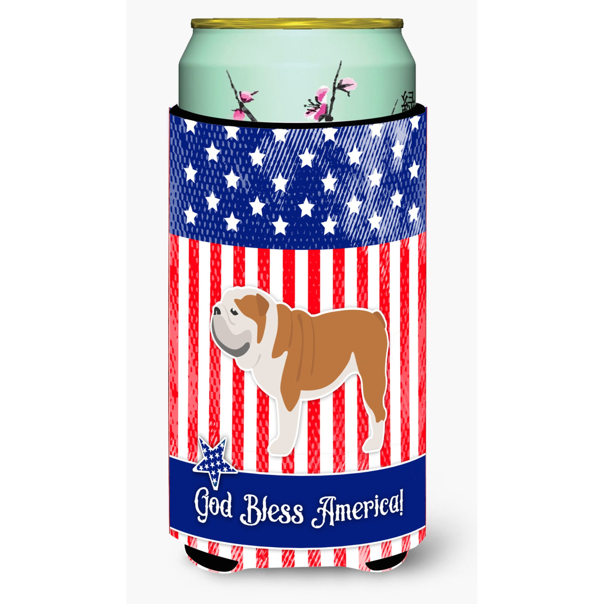 Caroline'S Treasures Usa Patriotic English Bulldog Tall Boy Beverage Insulator Hugger, Multicolor