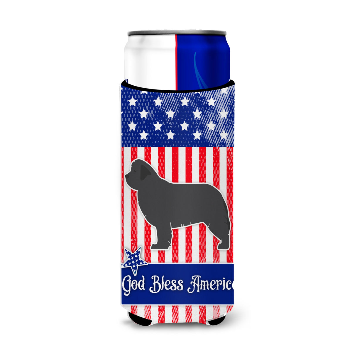 Caroline'S Treasures Usa Patriotic Newfoundland Michelob Ultra Hugger For Slim Cans, Slim Can, Multicolor