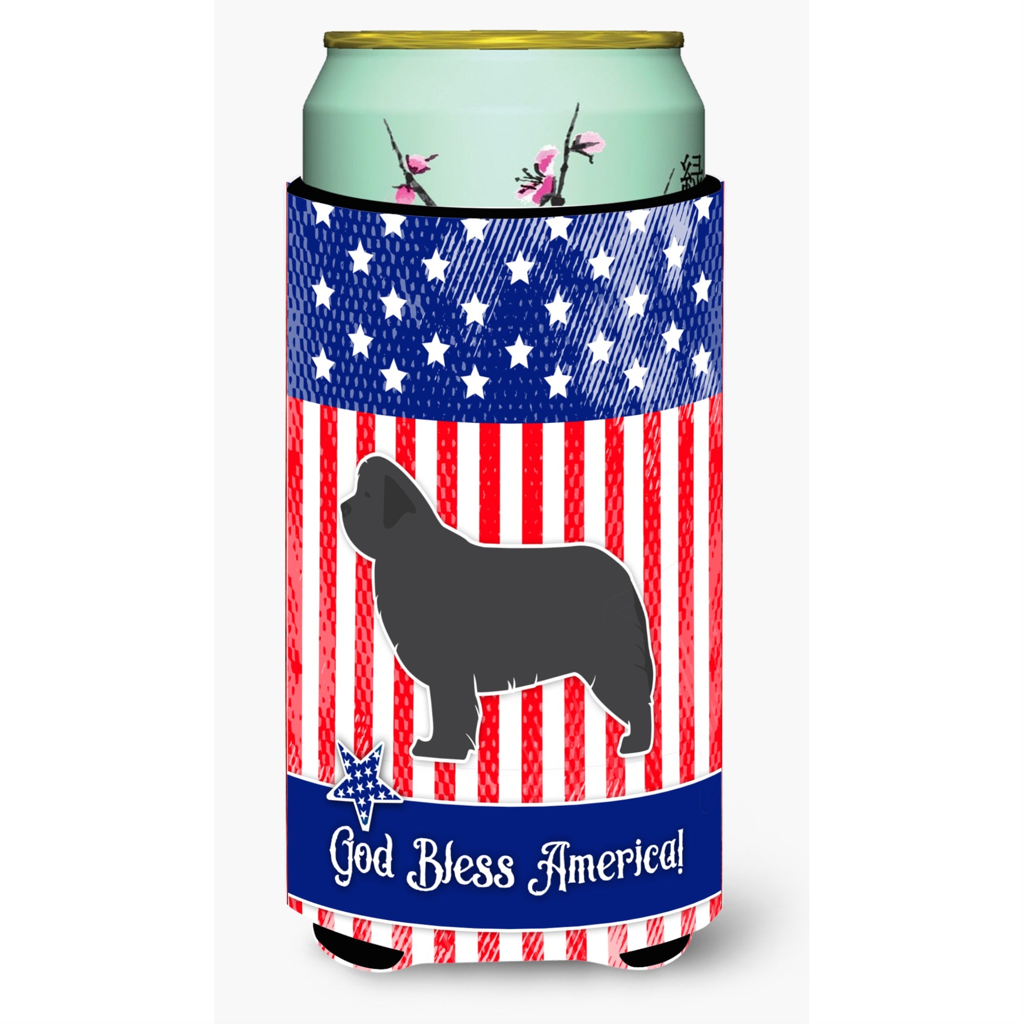 Caroline'S Treasures Usa Patriotic Newfoundland Tall Boy Beverage Insulator Hugger, Multicolor
