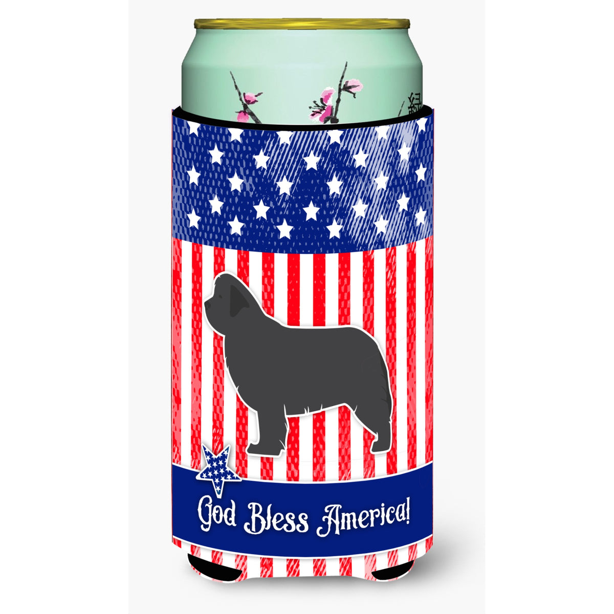 Caroline'S Treasures Usa Patriotic Newfoundland Tall Boy Beverage Insulator Hugger, Multicolor