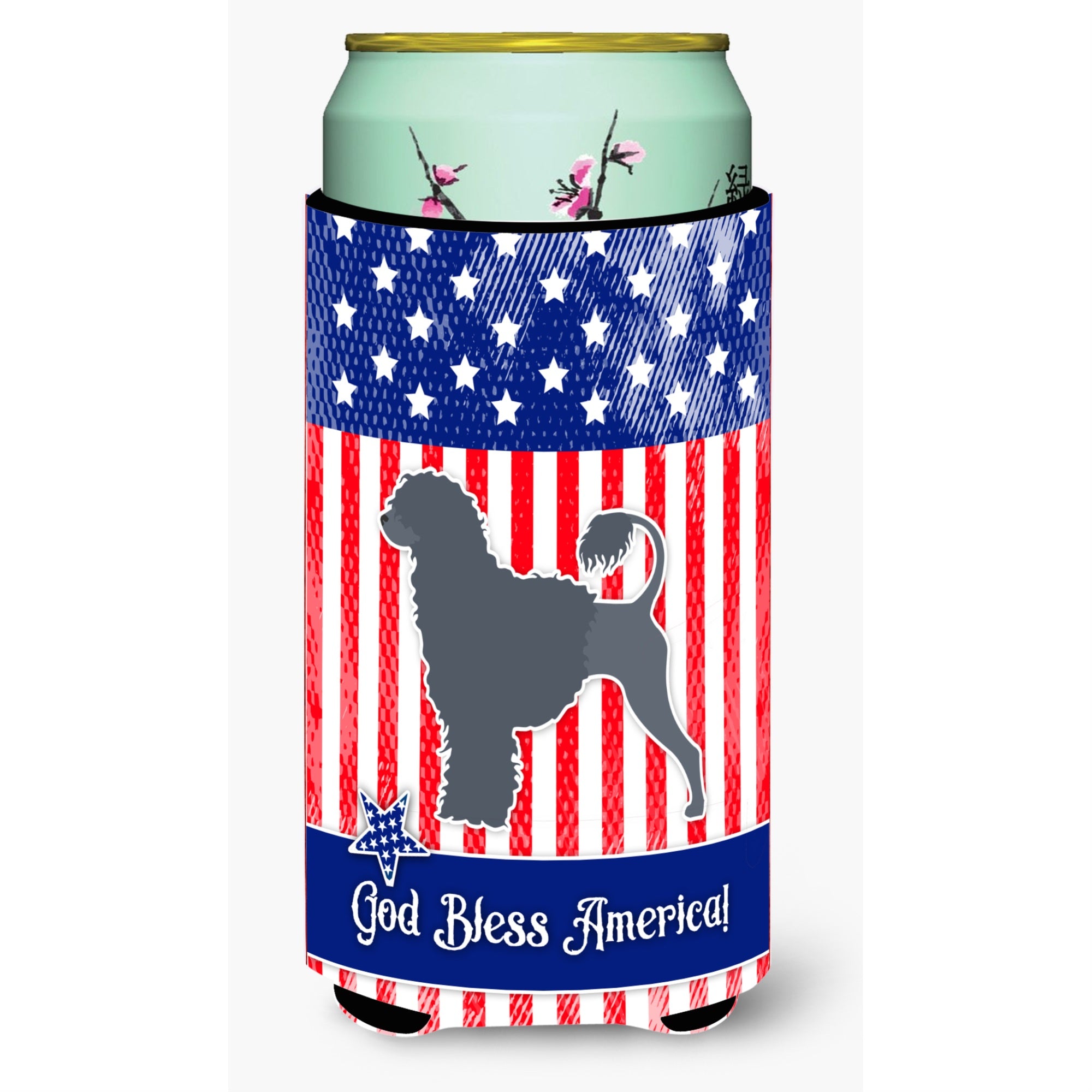 Caroline'S Treasures Usa Patriotic Portuguese Water Dog Tall Boy Beverage Insulator Hugger, Multicolor