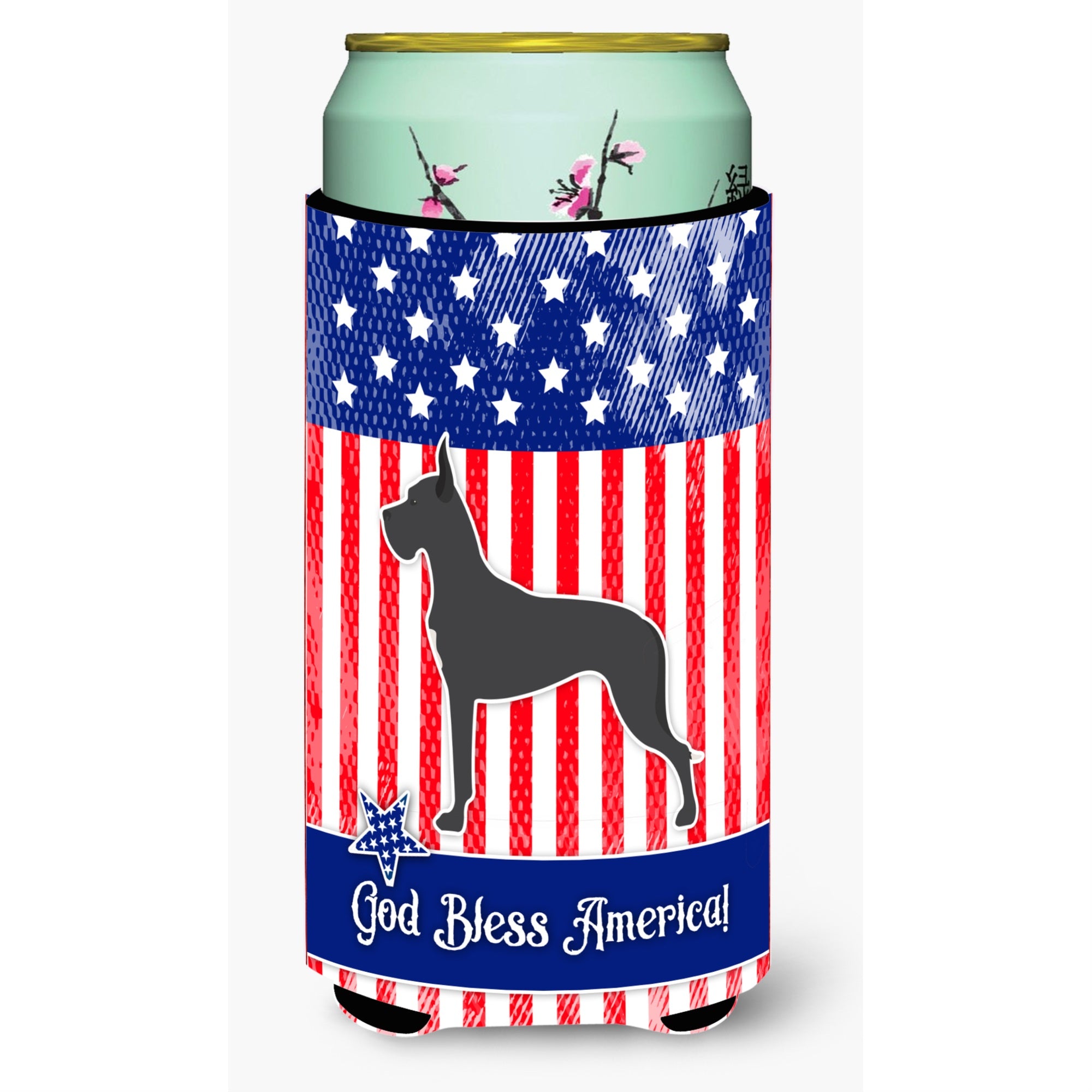 Caroline'S Treasures Usa Patriotic Great Dane Tall Boy Beverage Insulator Hugger, Multicolor