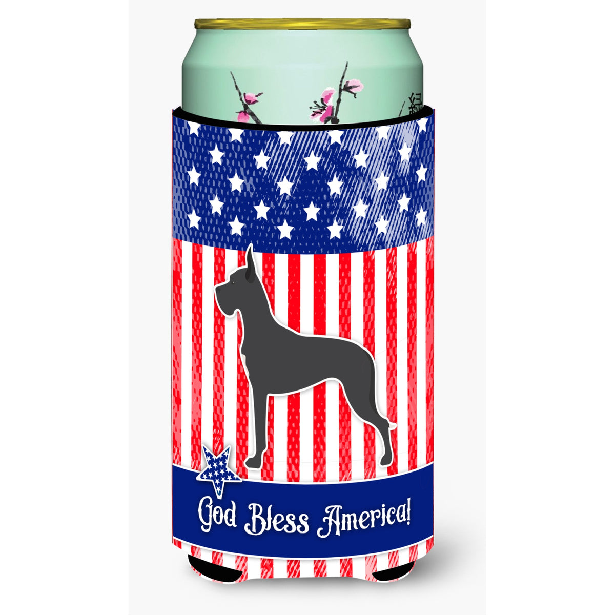 Caroline'S Treasures Usa Patriotic Great Dane Tall Boy Beverage Insulator Hugger, Multicolor
