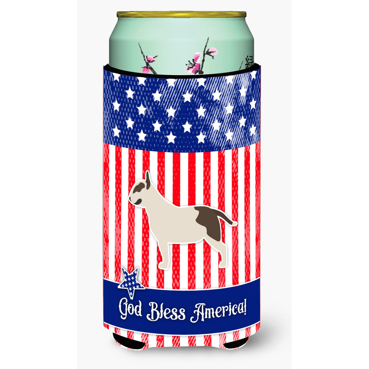 Caroline'S Treasures Usa Patriotic Bull Terrier Tall Boy Beverage Insulator Hugger, Multicolor