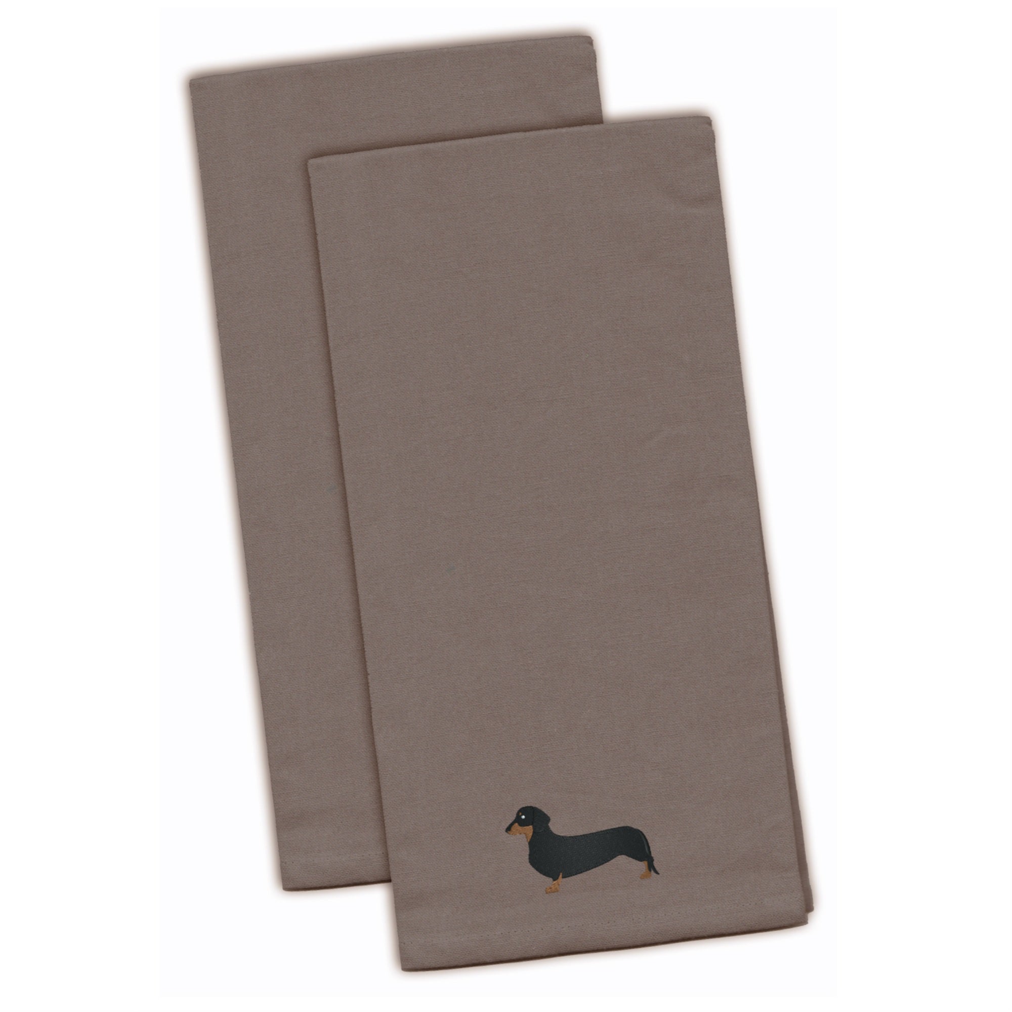Caroline'S Treasures Bb3382Gytwe Dachshund Gray Embroidered Kitchen Towel (Set Of 2), 28 X 19, Multicolor