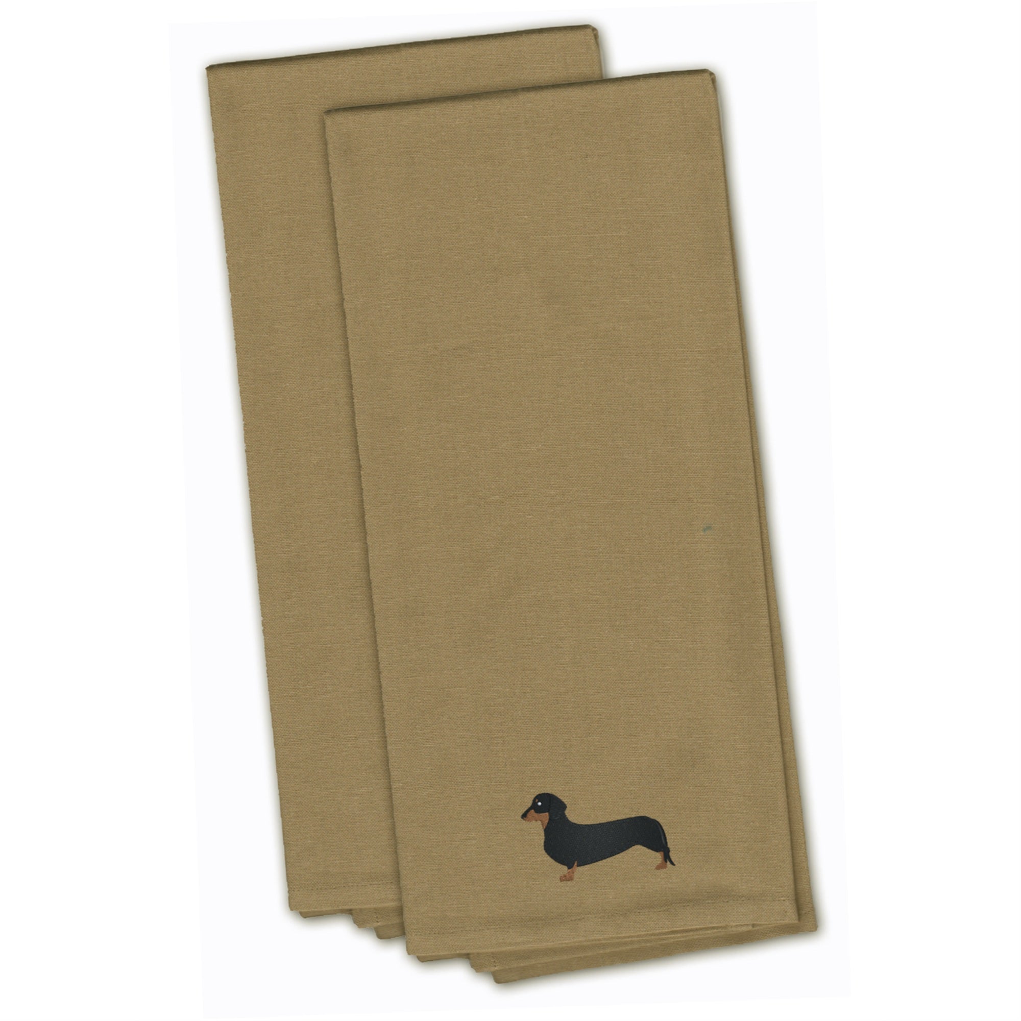 Caroline'S Treasures Bb3382Tntwe Dachshund Tan Embroidered Kitchen Towel (Set Of 2), 28 X 19, Multicolor