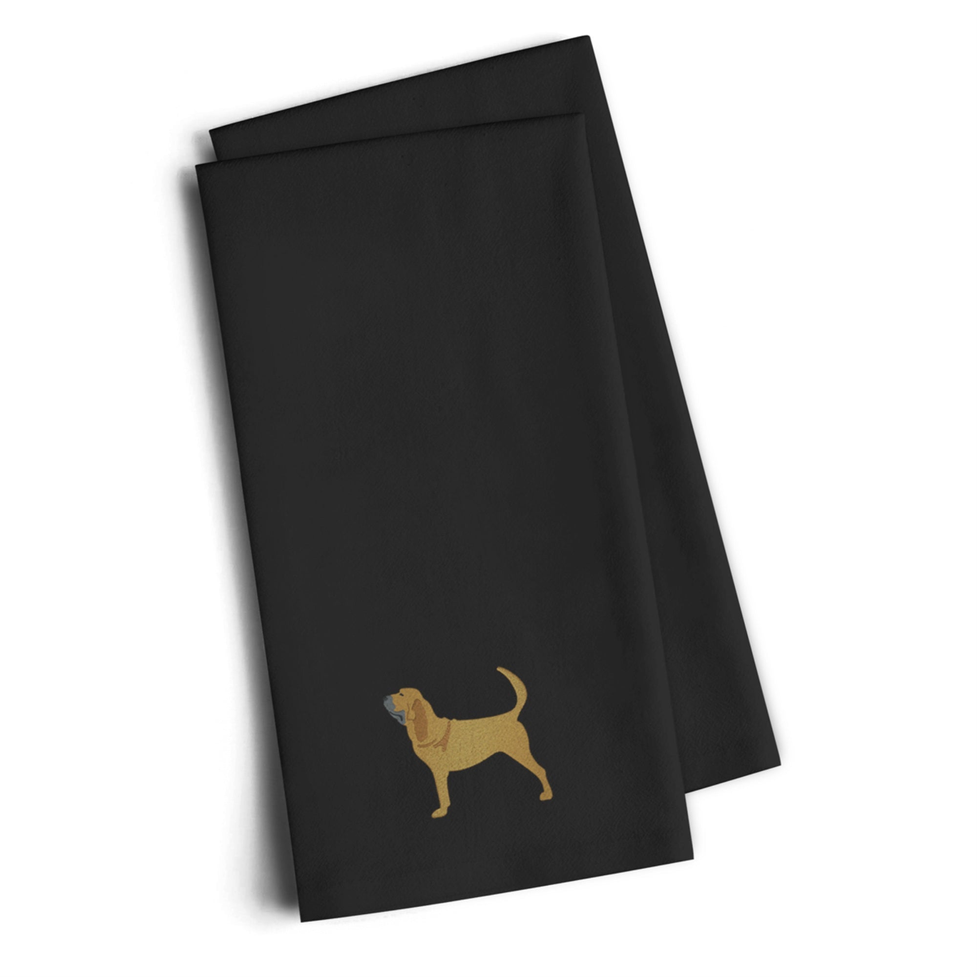 Caroline'S Treasures Bb3384Bktwe Bloodhound Black Embroidered Kitchen Towel (Set Of 2), 28 H X 19 W, Multicolor