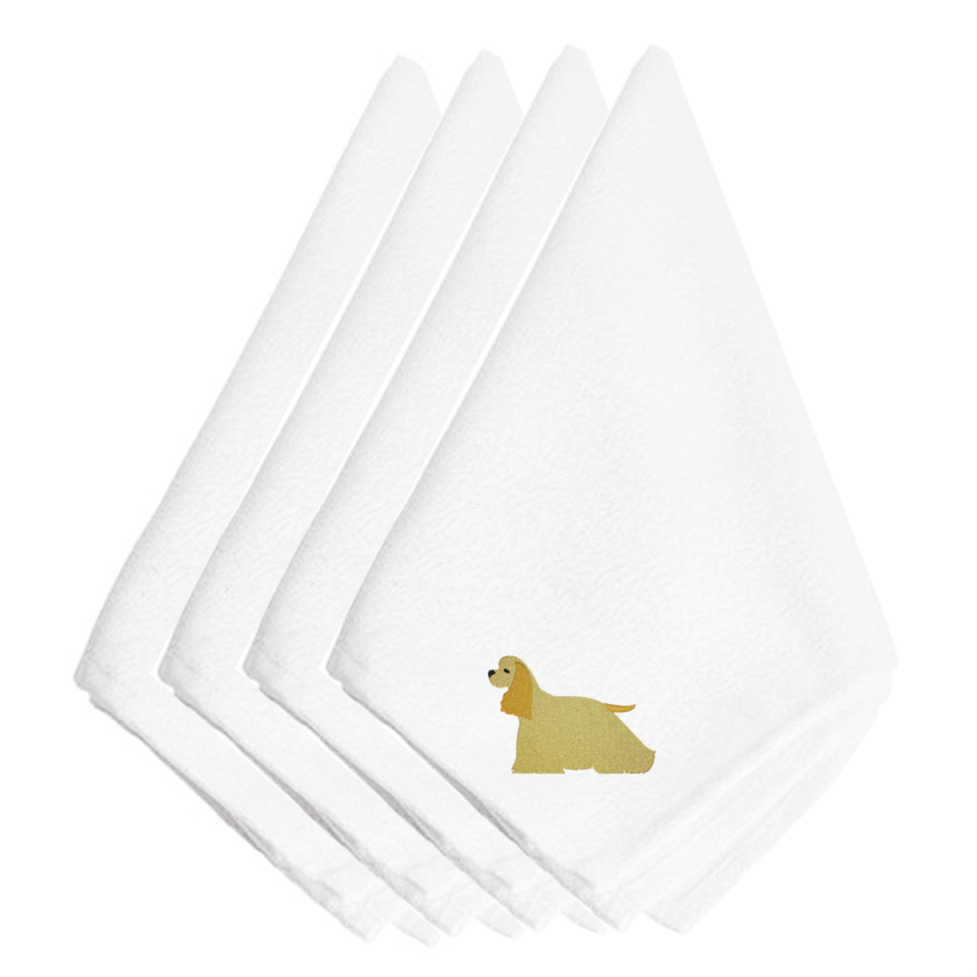 Caroline'S Treasures Bb3386Npke Cocker Spaniel Embroidered Napkins (Set Of 4), 20, Multicolor