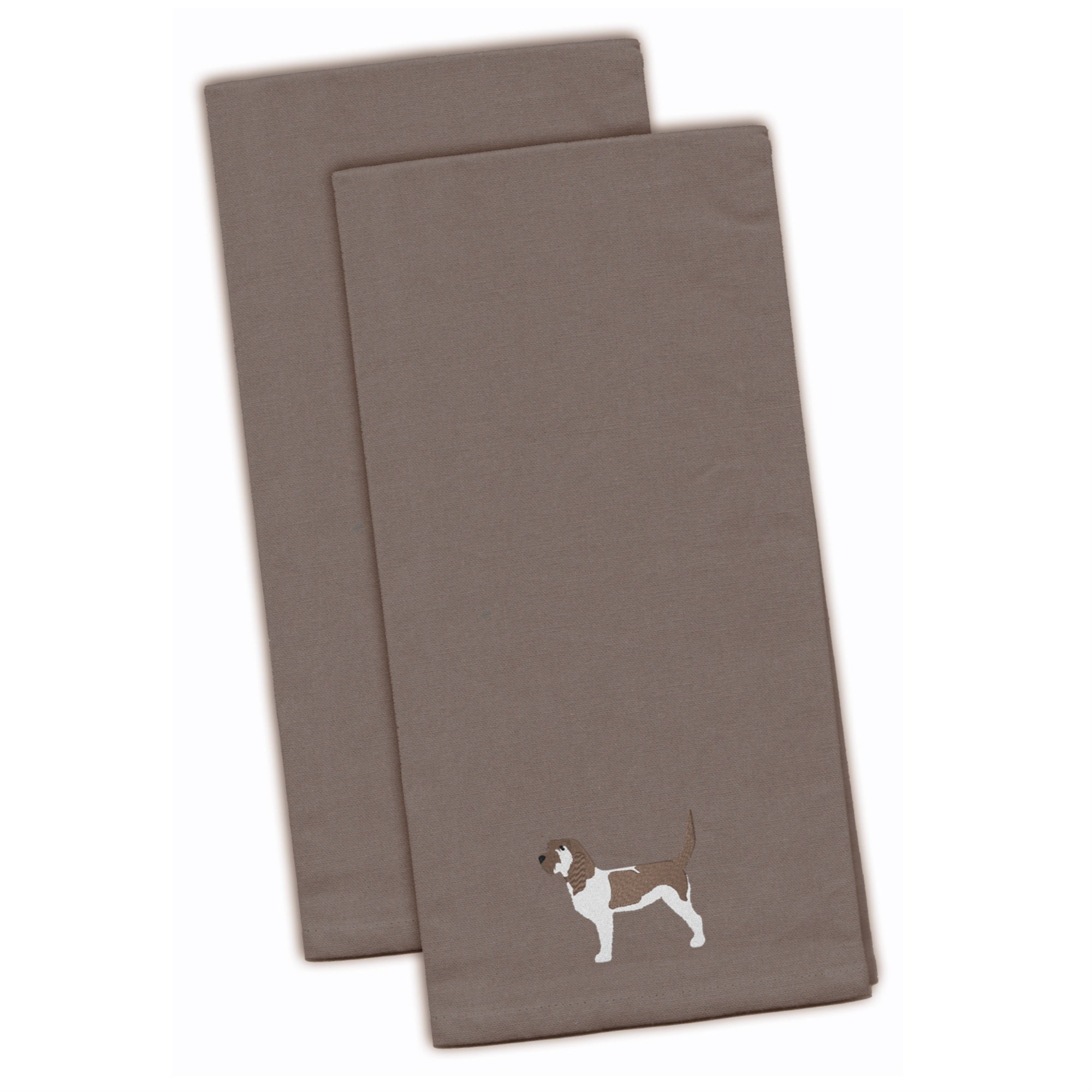 Caroline'S Treasures Bb3390Gytwe Grand Basset Griffon Vendeen Gray Embroidered Kitchen Towel (Set Of 2), 28 X 19, Mult