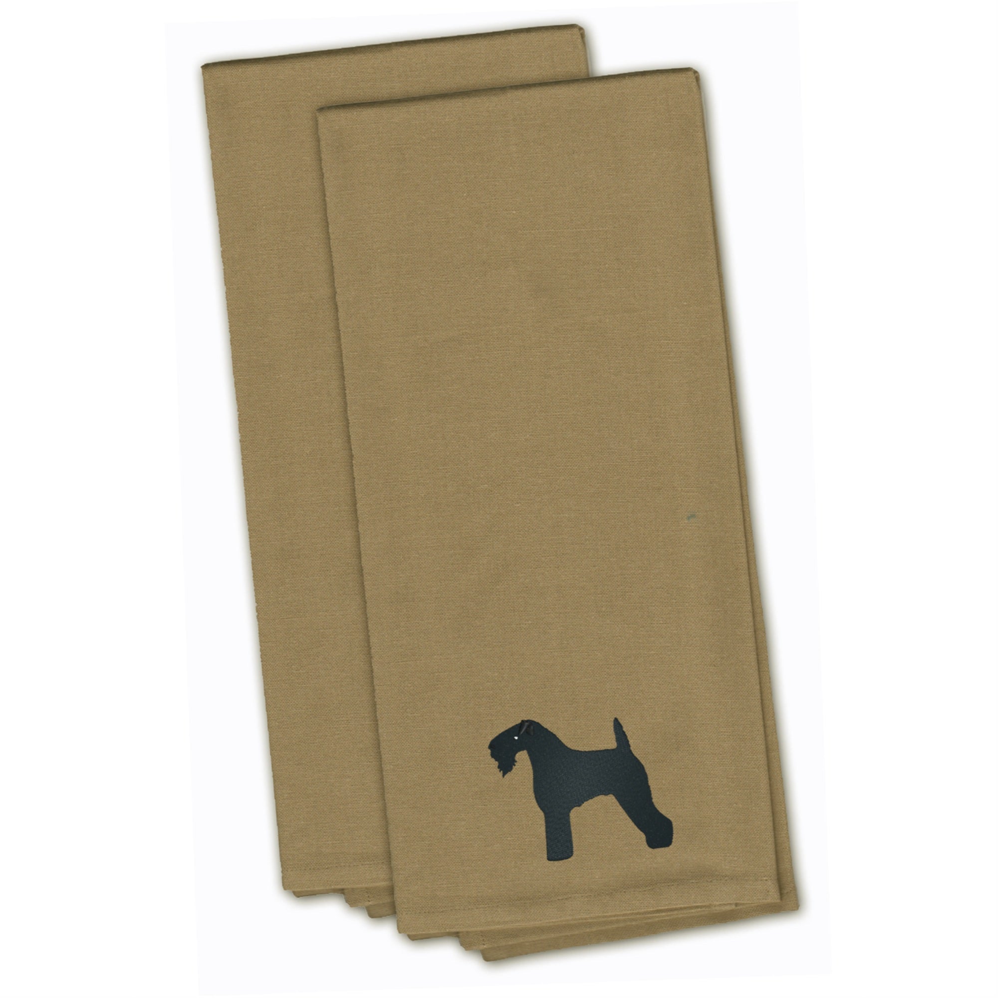 Caroline'S Treasures Bb3392Tntwe Kerry Blue Terrier Tan Embroidered Kitchen Towel (Set Of 2), 28 X 19, Multicolor