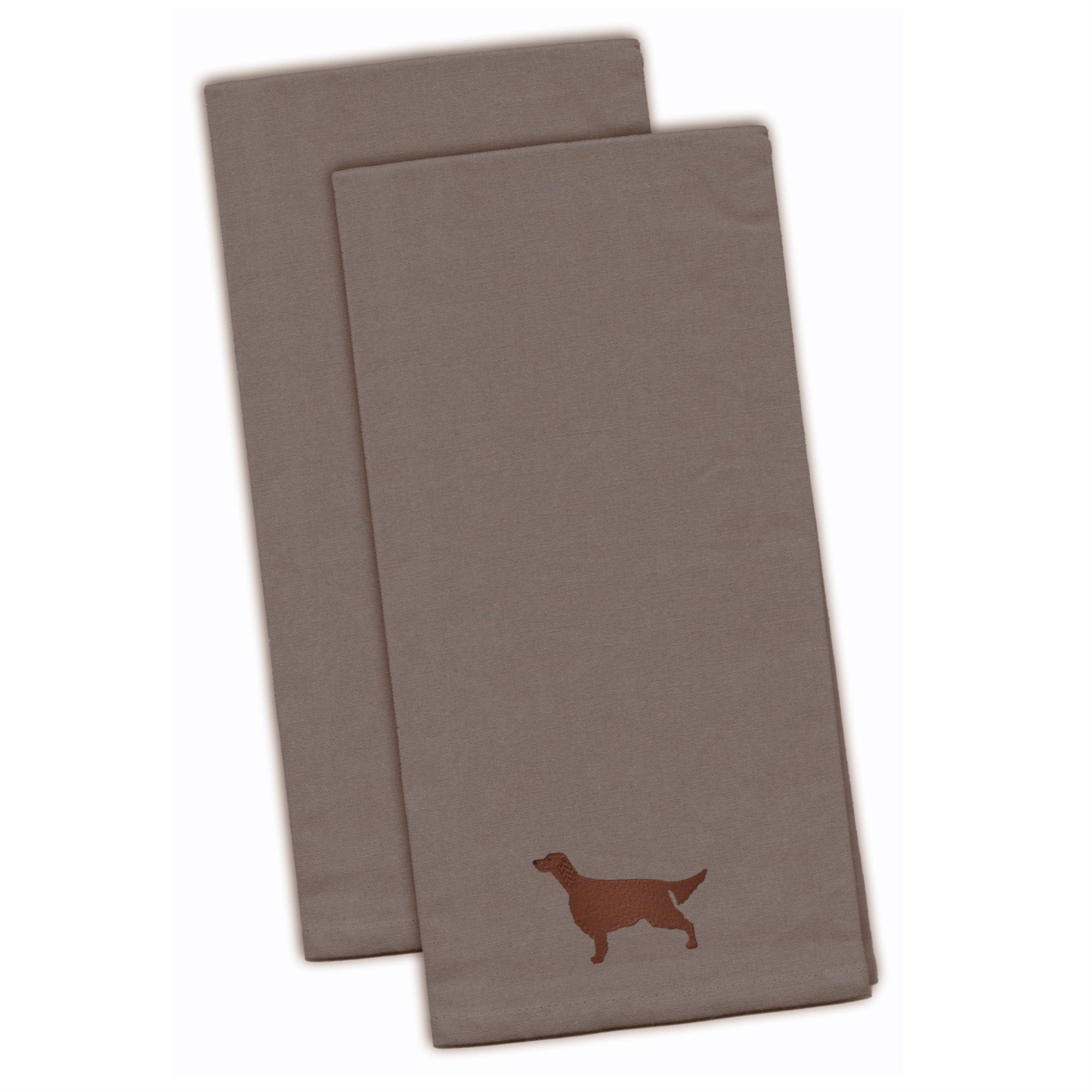 Caroline'S Treasures Bb3393Gytwe Irish Setter Gray Embroidered Kitchen Towel (Set Of 2), 28 X 19, Multicolor