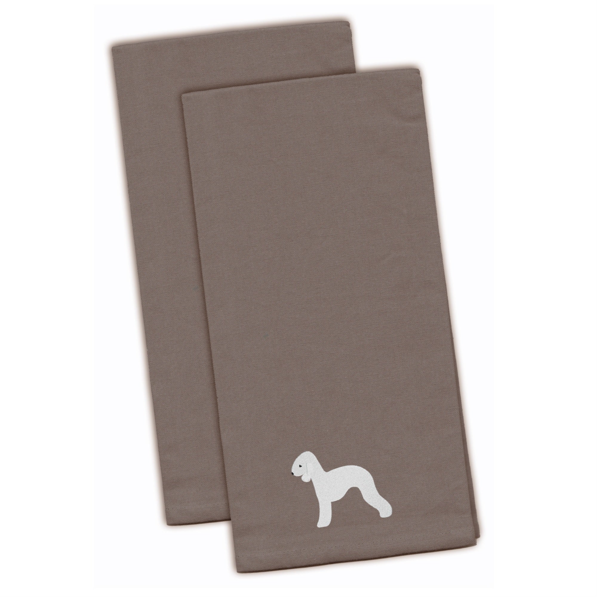 Caroline'S Treasures Bb3394Gytwe Bedlington Terrier Gray Embroidered Kitchen Towel (Set Of 2), 28 X 19, Multicolor