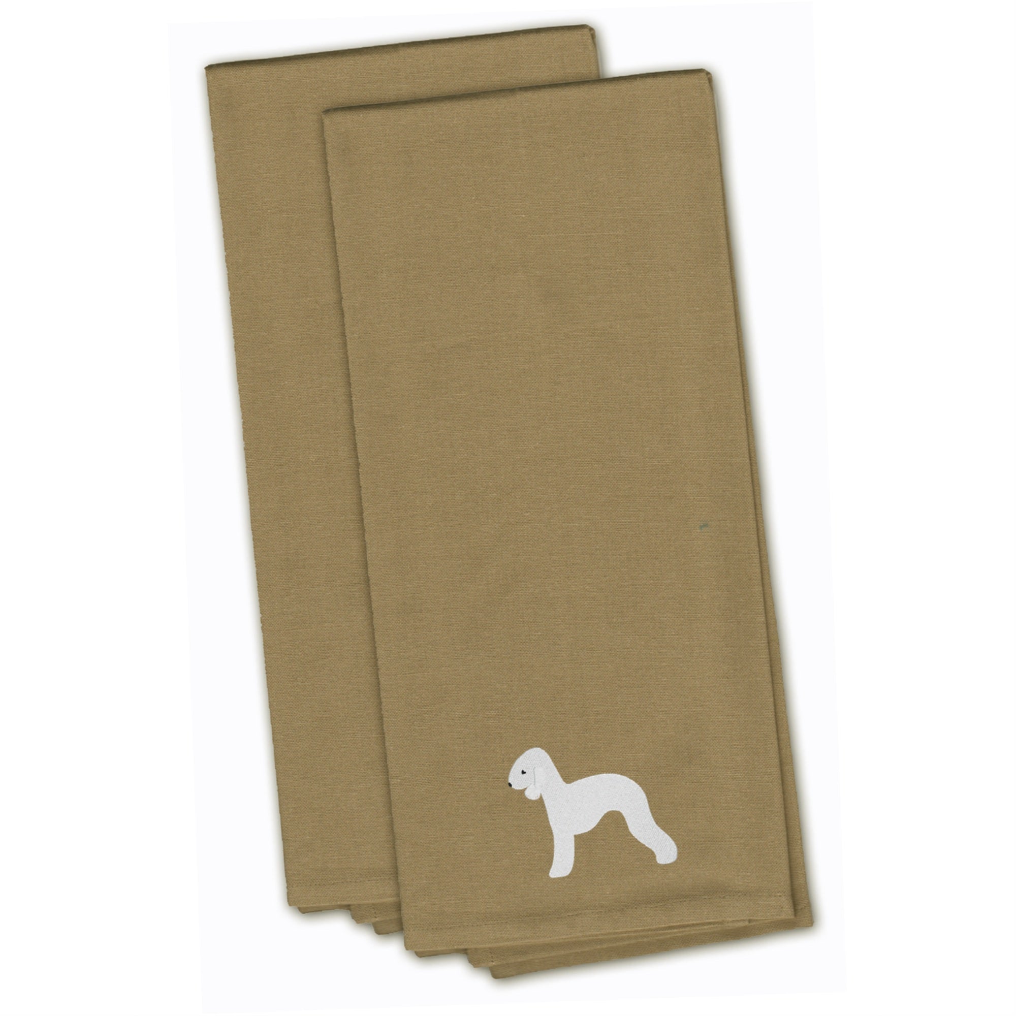 Caroline'S Treasures Bb3394Tntwe Bedlington Terrier Tan Embroidered Kitchen Towel (Set Of 2), 28 X 19, Multicolor
