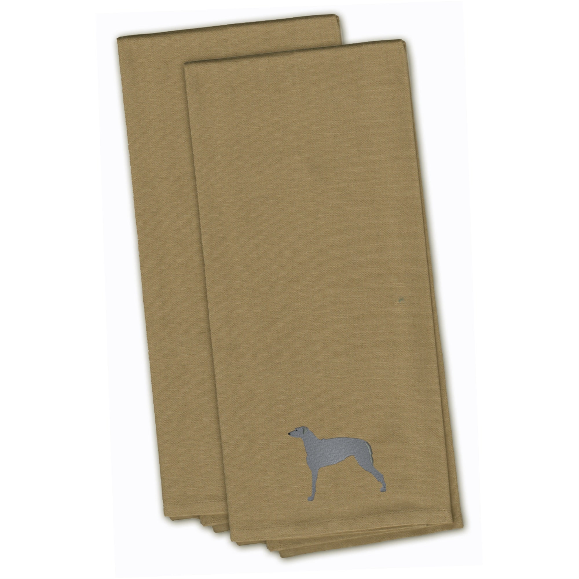 Caroline'S Treasures Bb3396Tntwe Scottish Deerhound Tan Embroidered Kitchen Towel (Set Of 2), 28 X 19, Multicolor