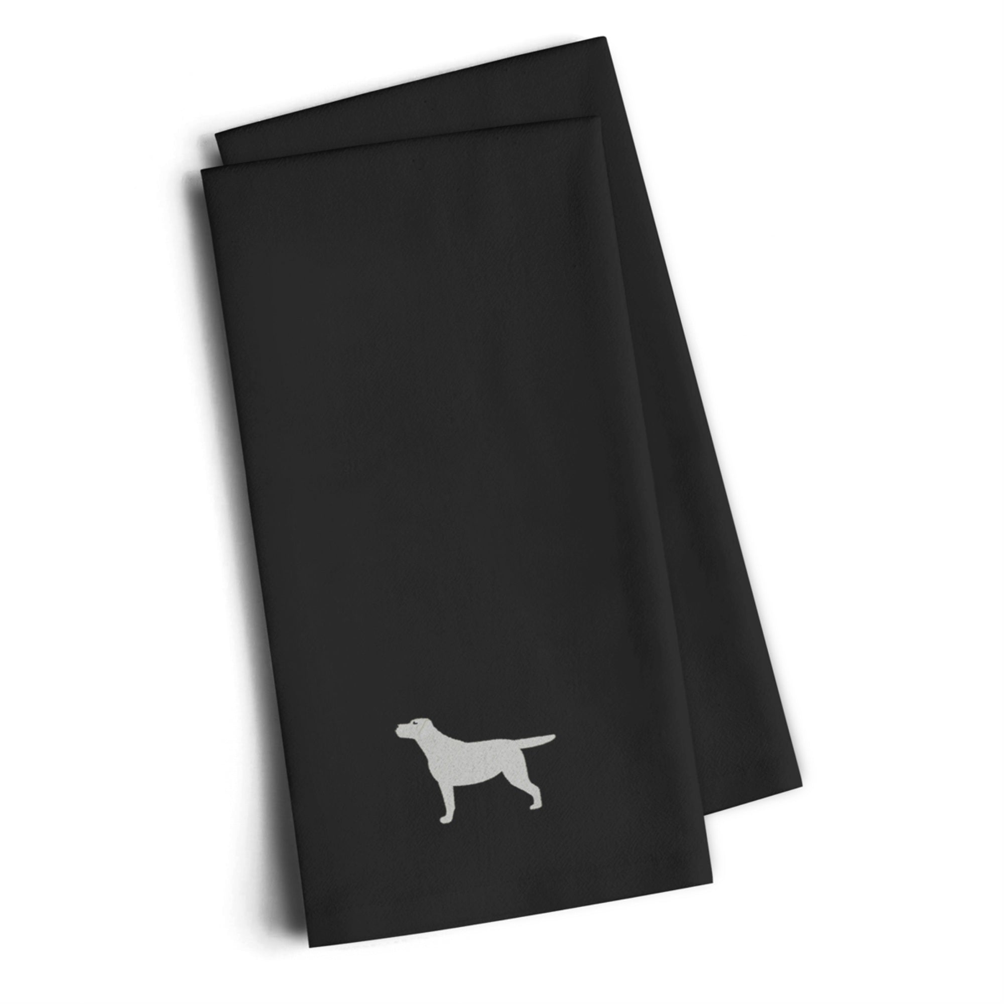 Caroline'S Treasures Bb3397Bktwe Yellow Labrador Retriever Black Embroidered Kitchen Towel (Set Of 2), 28 H X 19 W, Mu