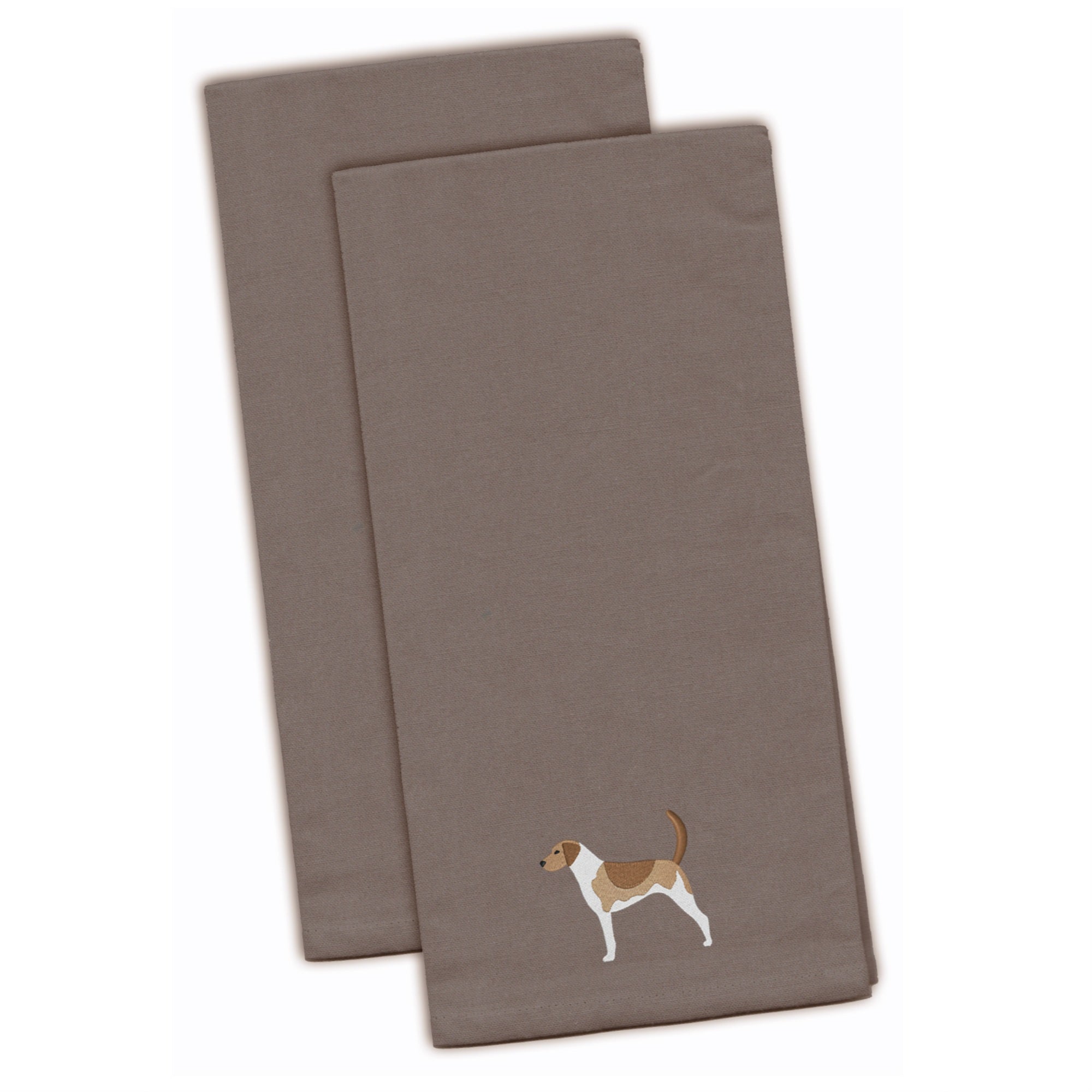 Caroline'S Treasures Bb3398Gytwe American Foxhound Gray Embroidered Kitchen Towel (Set Of 2), 28 X 19, Multicolor