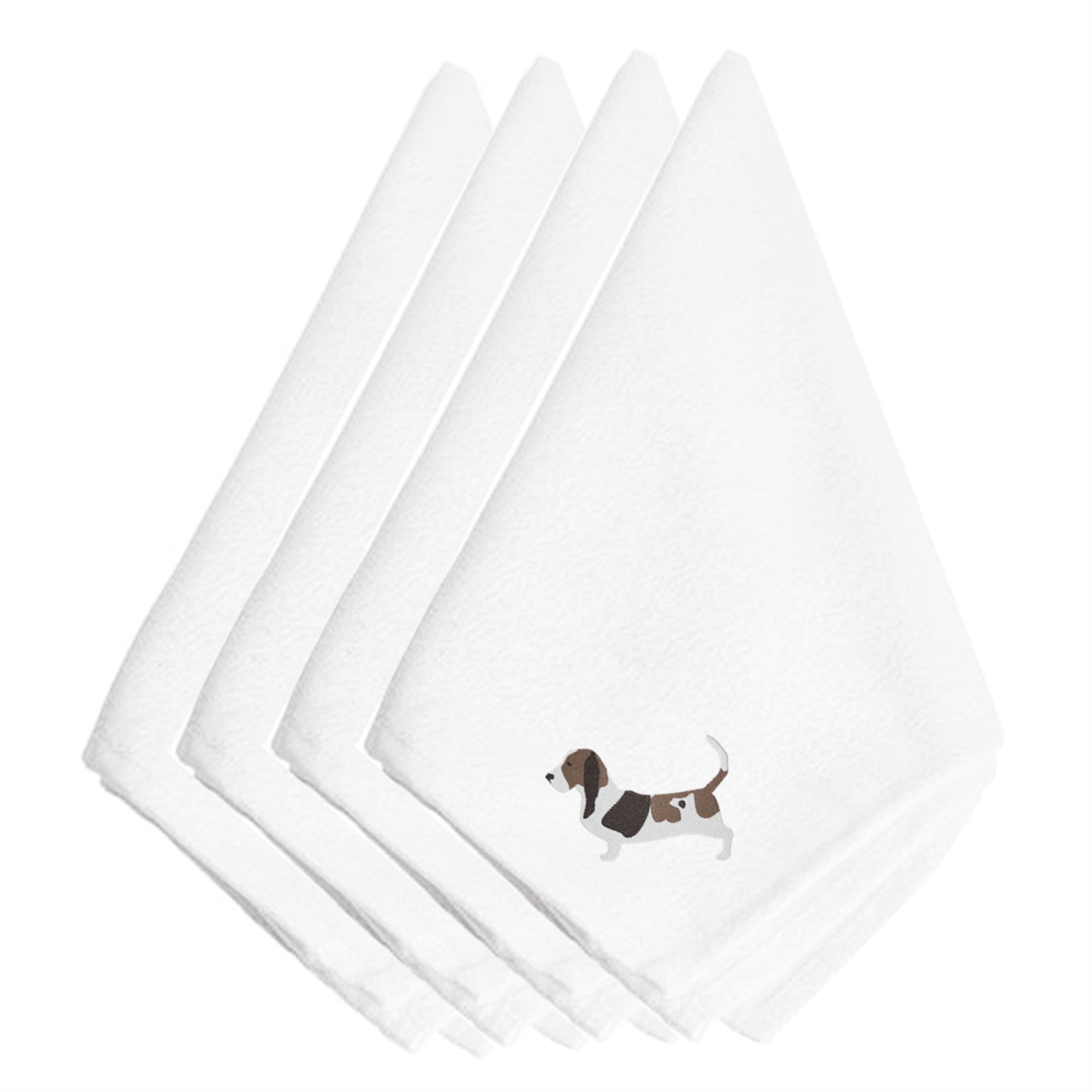 Caroline'S Treasures Bb3402Npke Basset Hound Embroidered Napkins (Set Of 4), 20, Multicolor