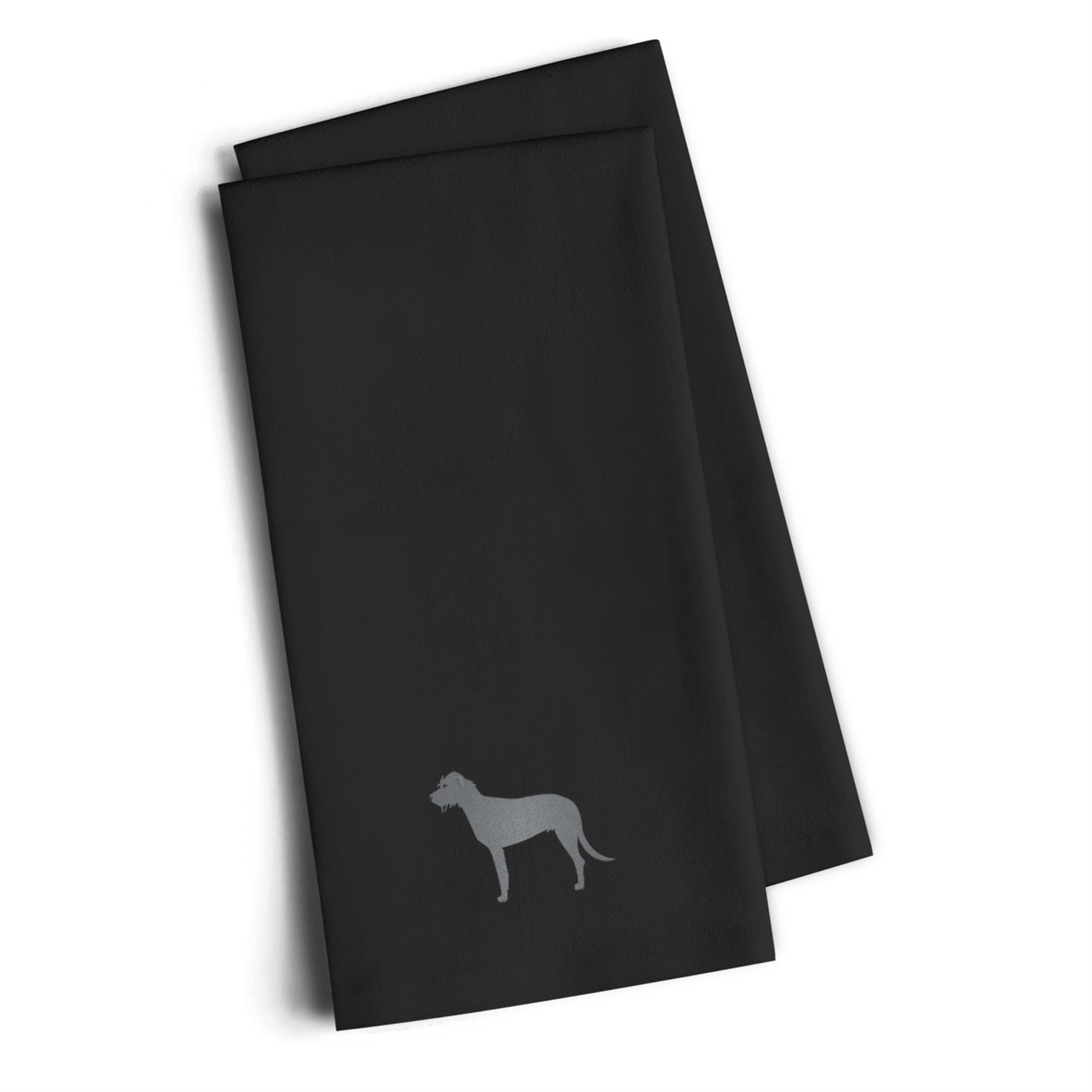 Caroline'S Treasures Bb3403Bktwe Irish Wolfhound Black Embroidered Kitchen Towel (Set Of 2), 28 H X 19 W, Multicolor