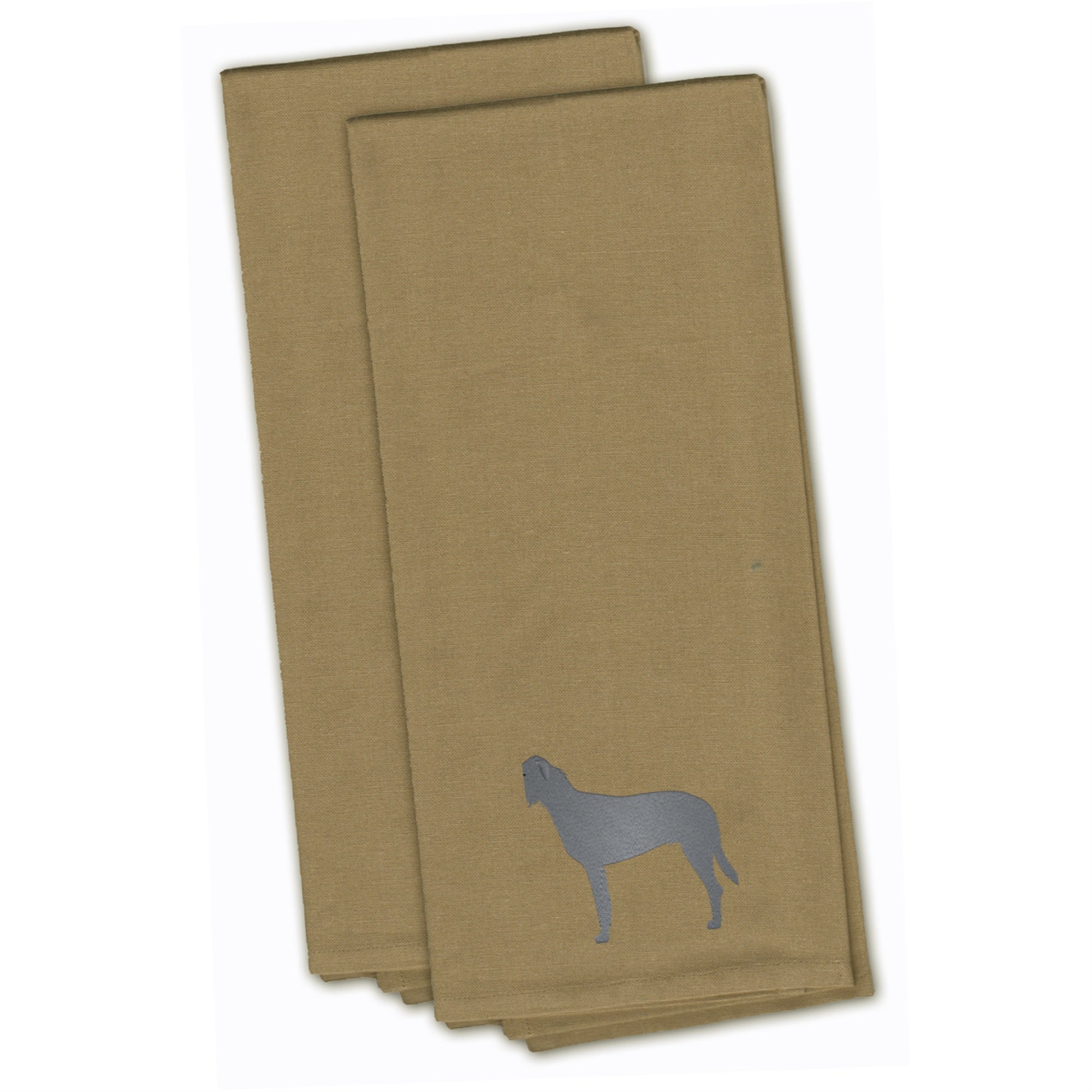 Caroline'S Treasures Bb3403Tntwe Irish Wolfhound Tan Embroidered Kitchen Towel (Set Of 2), 28 X 19, Multicolor