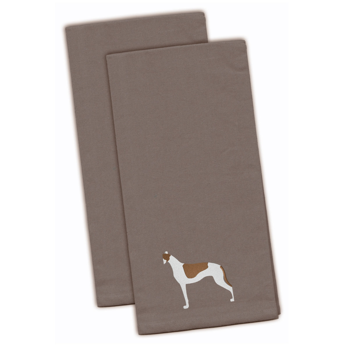 Caroline'S Treasures Bb3405Gytwe Greyhound Gray Embroidered Kitchen Towel (Set Of 2), 28 X 19, Multicolor