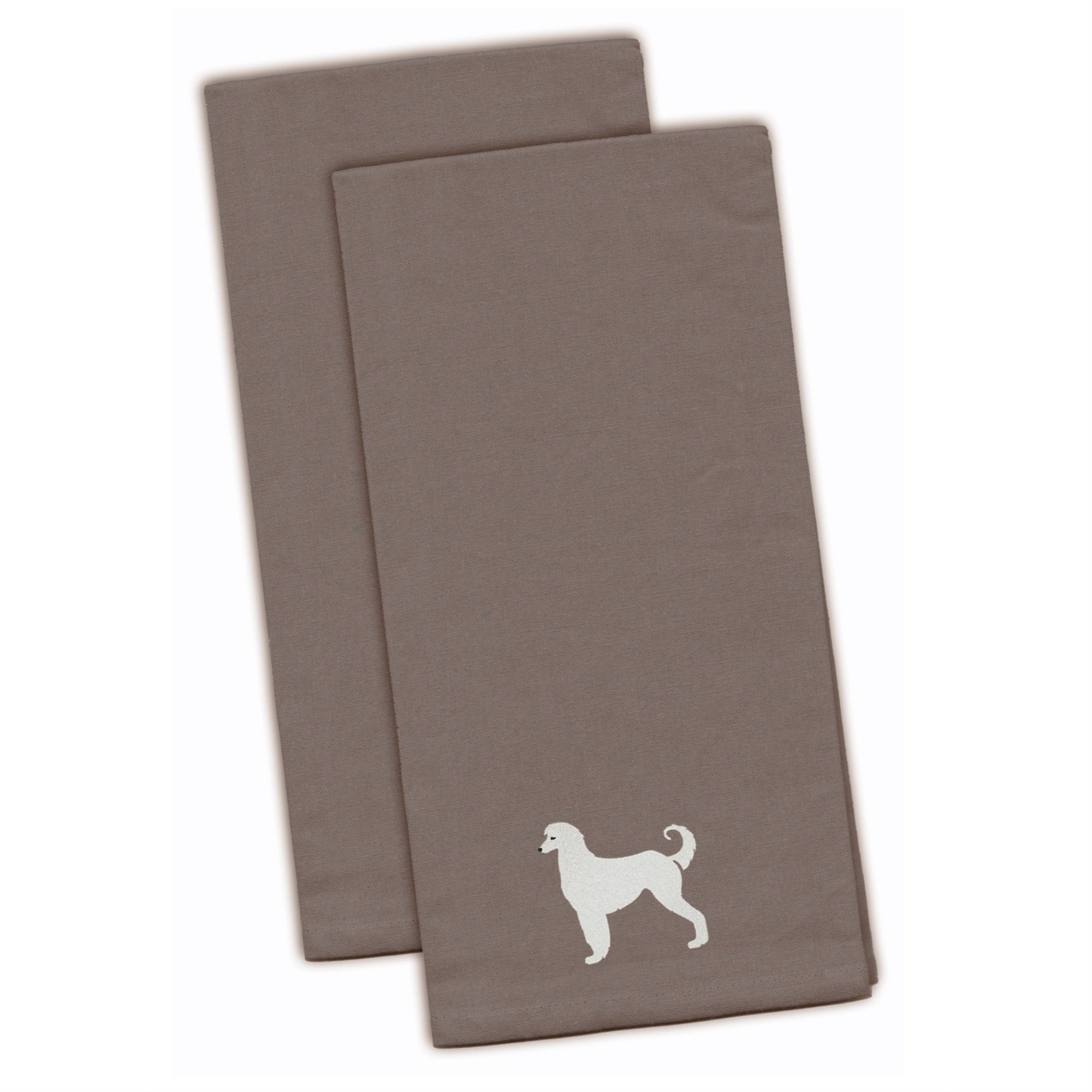 Caroline'S Treasures Bb3406Gytwe Afghan Hound Gray Embroidered Kitchen Towel (Set Of 2), 28 X 19, Multicolor