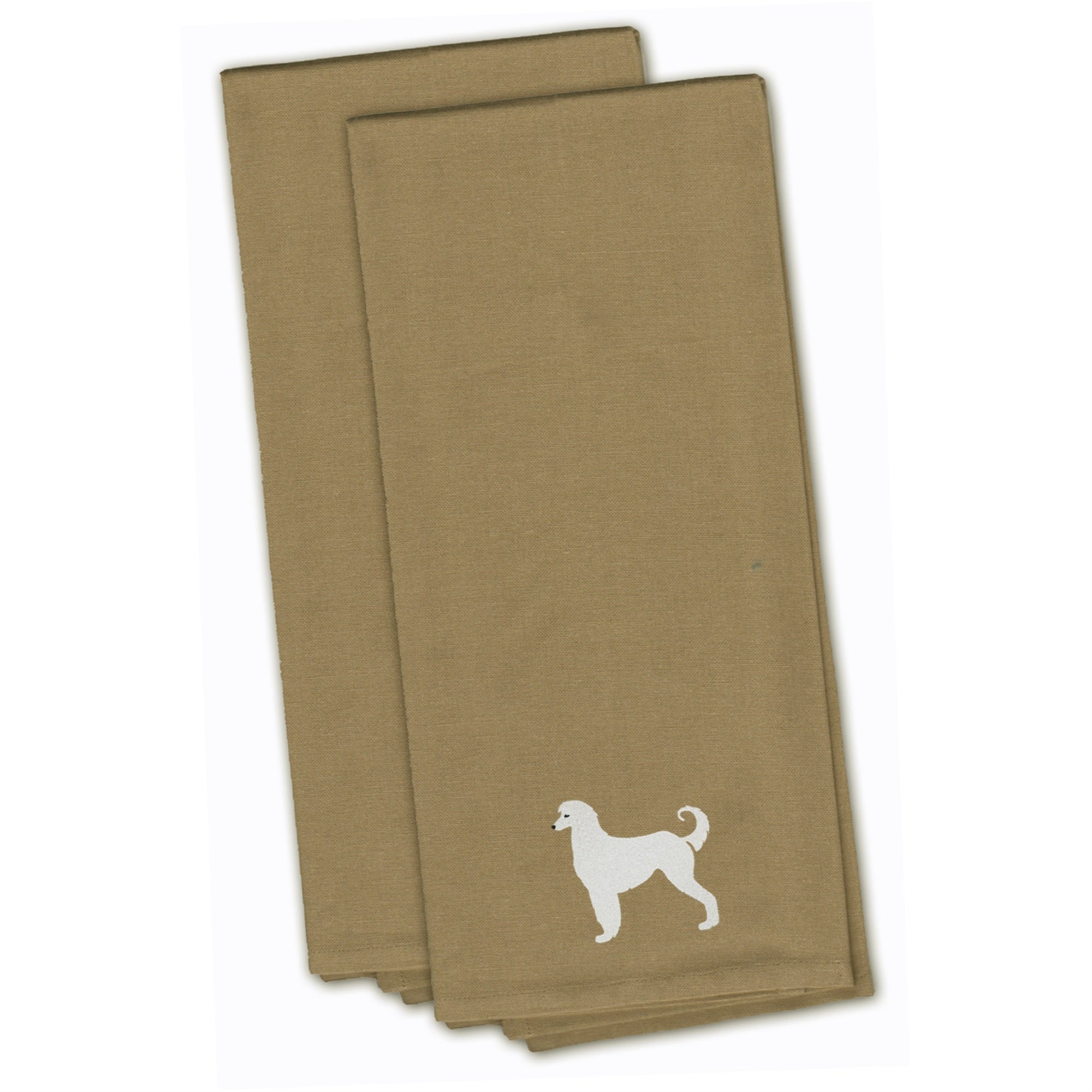 Caroline'S Treasures Bb3406Tntwe Afghan Hound Tan Embroidered Kitchen Towel (Set Of 2), 28 X 19, Multicolor