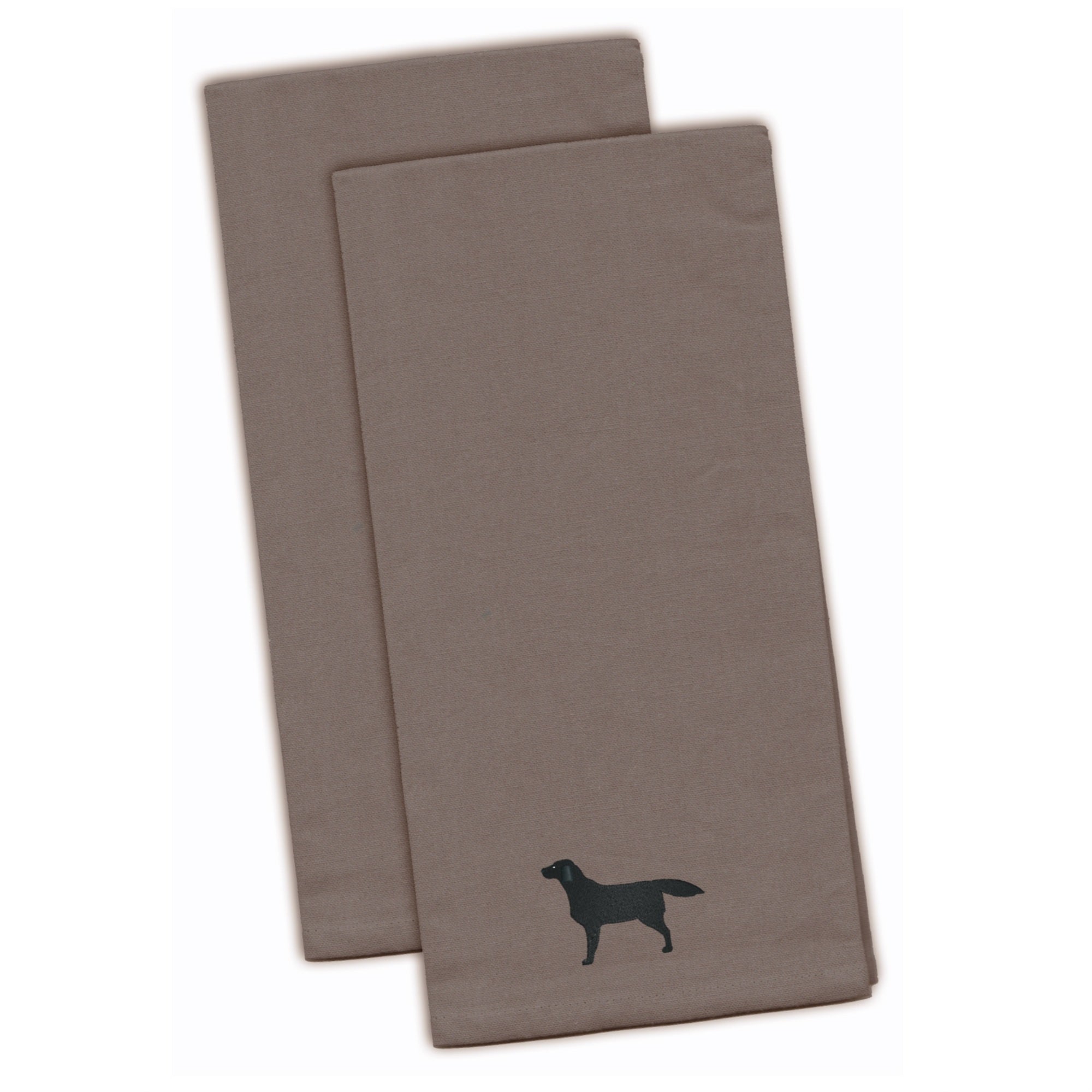 Caroline'S Treasures Bb3408Gytwe Black Labrador Retriever Gray Embroidered Kitchen Towel (Set Of 2), 28 X 19, Multicol