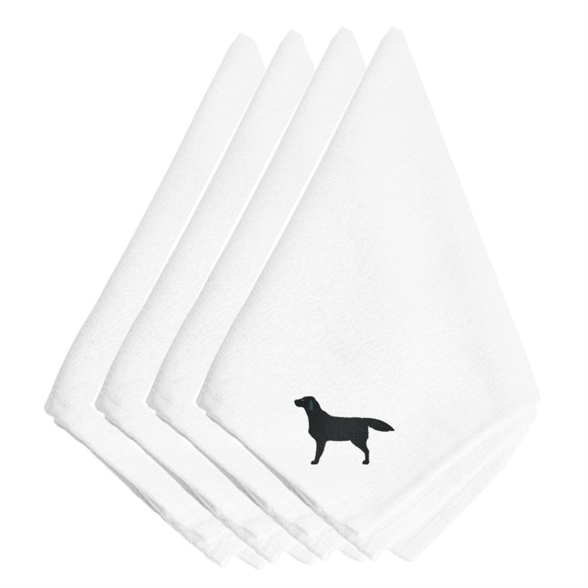 Caroline'S Treasures Bb3408Npke Black Labrador Retriever Embroidered Napkins (Set Of 4), 20, Multicolor