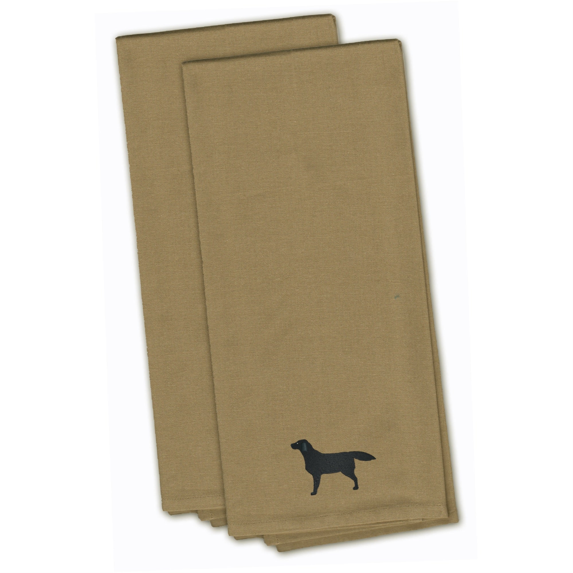 Caroline'S Treasures Bb3408Tntwe Black Labrador Retriever Tan Embroidered Kitchen Towel (Set Of 2), 28 X 19, Multicolo