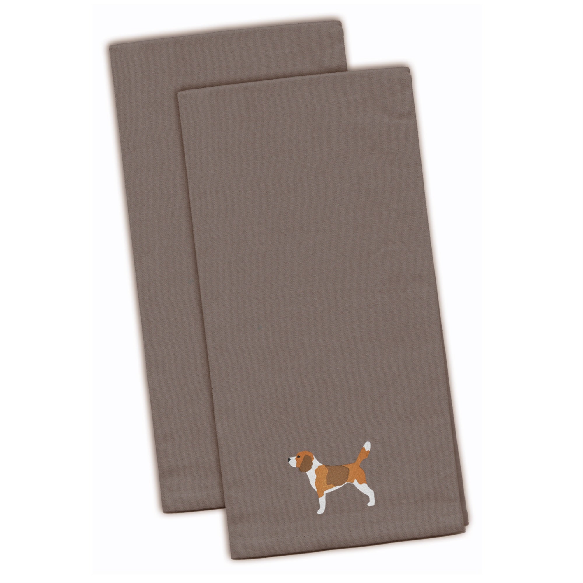 Caroline'S Treasures Bb3410Gytwe Beagle Gray Embroidered Kitchen Towel (Set Of 2), 28 X 19, Multicolor