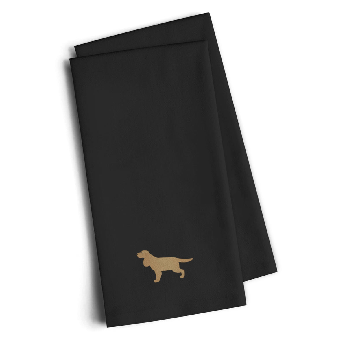 Caroline'S Treasures Bb3412Bktwe English Cocker Spaniel Black Embroidered Kitchen Towel (Set Of 2), 28 H X 19 W, Multi