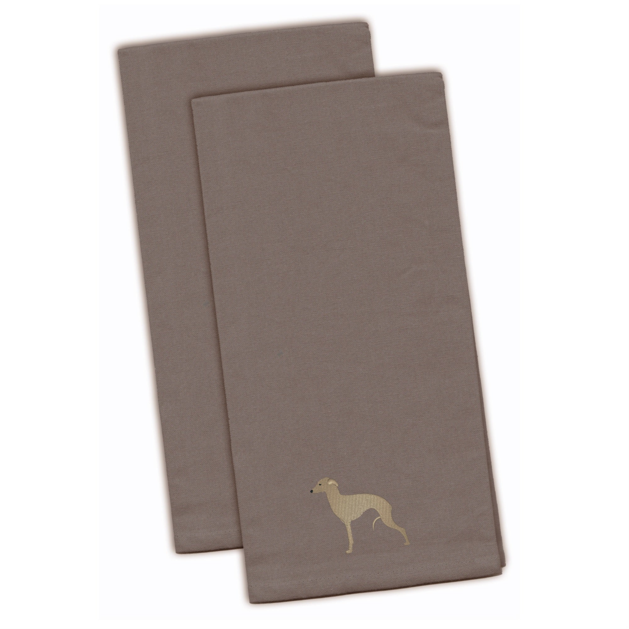 Caroline'S Treasures Bb3414Gytwe Italian Greyhound Gray Embroidered Kitchen Towel (Set Of 2), 28 X 19, Multicolor