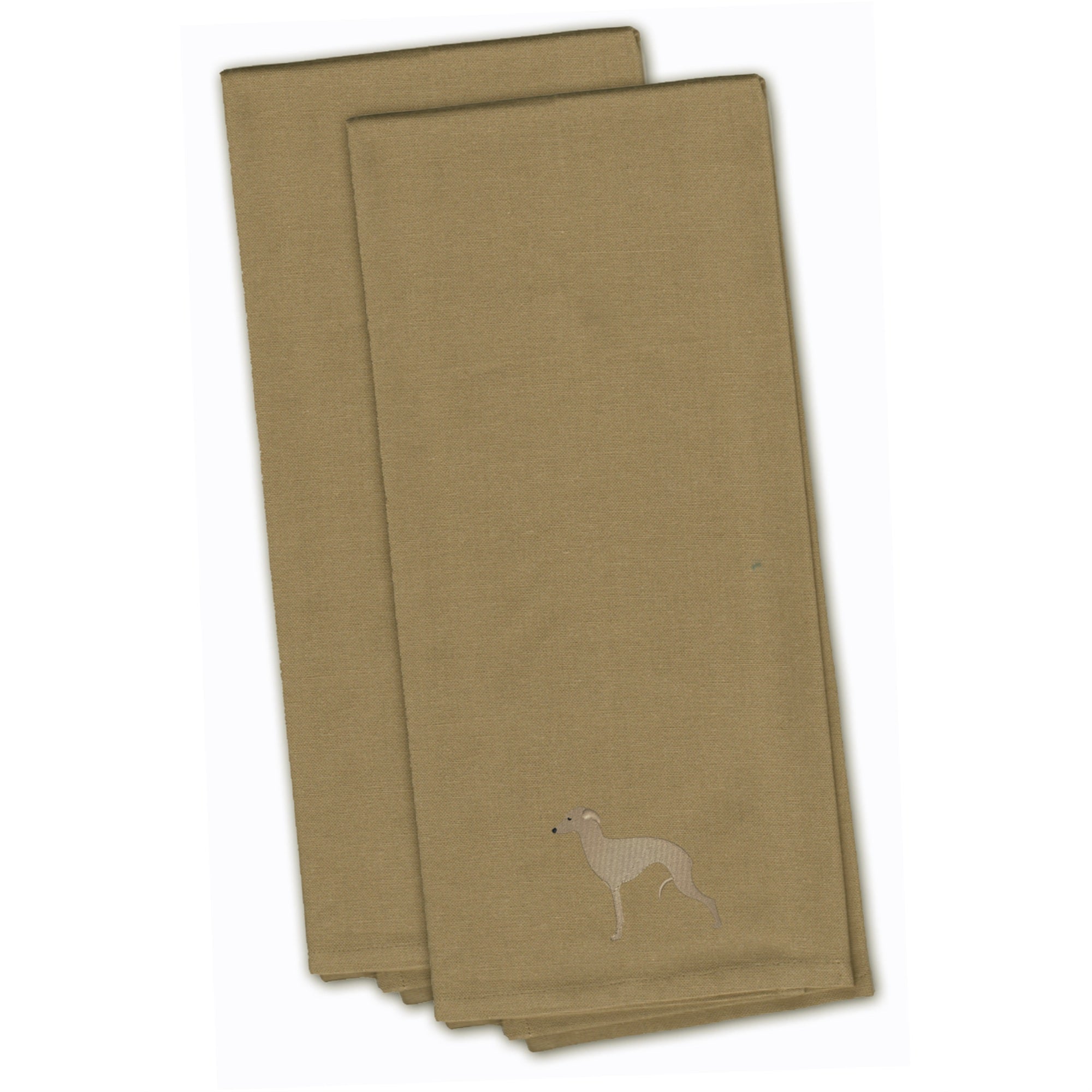 Caroline'S Treasures Bb3414Tntwe Italian Greyhound Tan Embroidered Kitchen Towel (Set Of 2), 28 X 19, Multicolor
