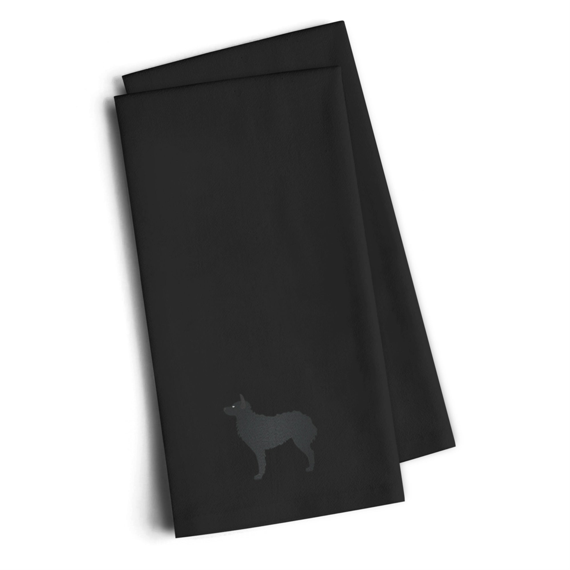 Caroline'S Treasures Bb3421Bktwe Croatian Sheepdog Black Embroidered Kitchen Towel (Set Of 2), 28 H X 19 W, Multicolor