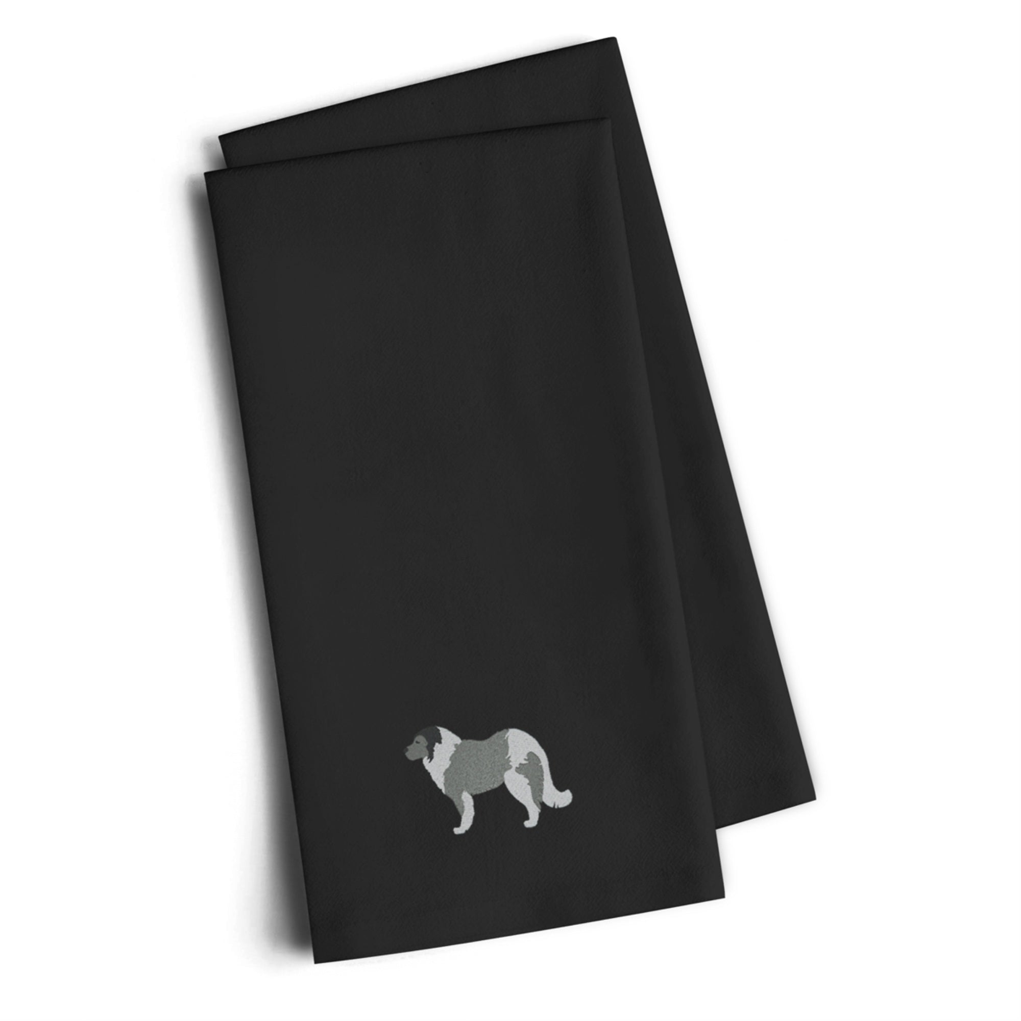 Caroline'S Treasures Bb3425Bktwe Caucasian Shepherd Dog Black Embroidered Kitchen Towel (Set Of 2), 28 H X 19 W, Multi